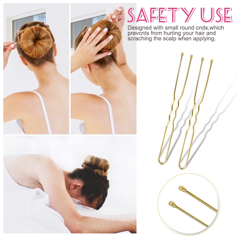 TsMADDTs Horquillas para el cabello en forma de U de 2.75 pulgadas, horquillas grandes para cabello grueso, horquillas rubias para mujeres y niñas