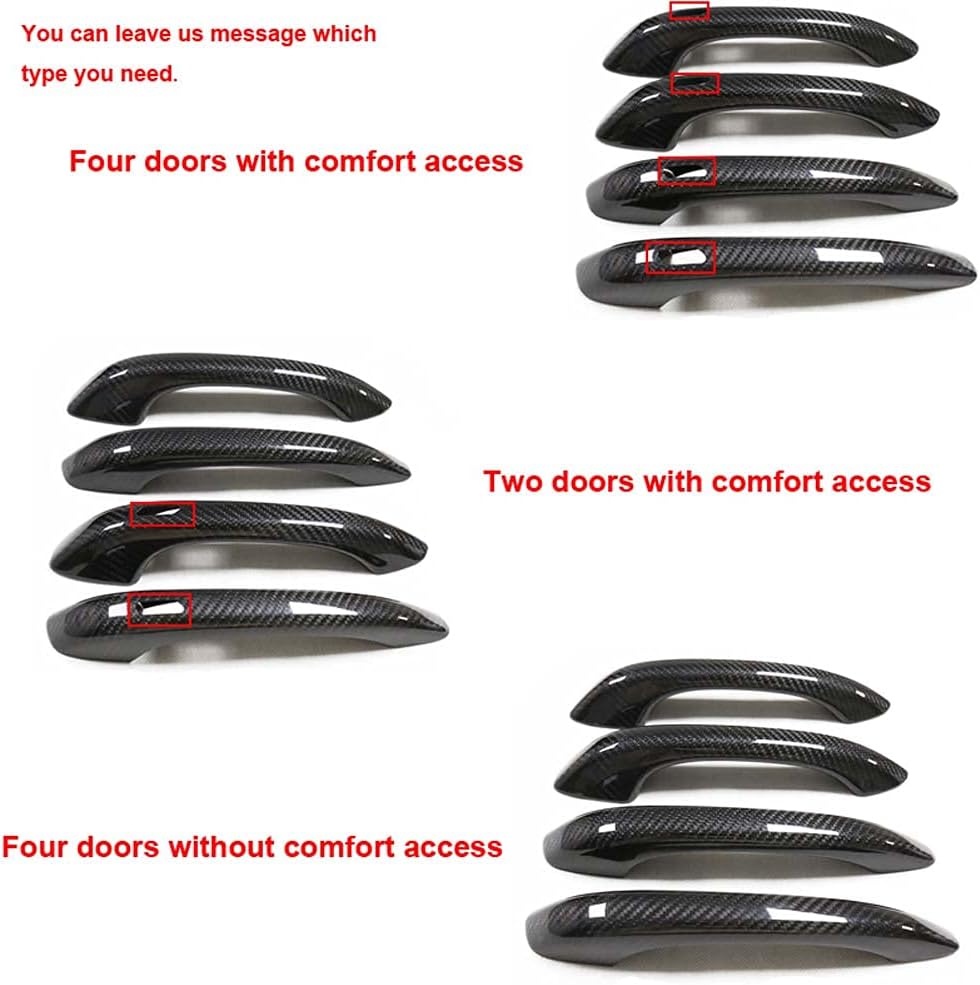 WLKE Cubierta exterior de fibra de carbono real para manija de puerta para Porsche MACAN 2014-2022 (cuatro puertas sin acceso cómodo)