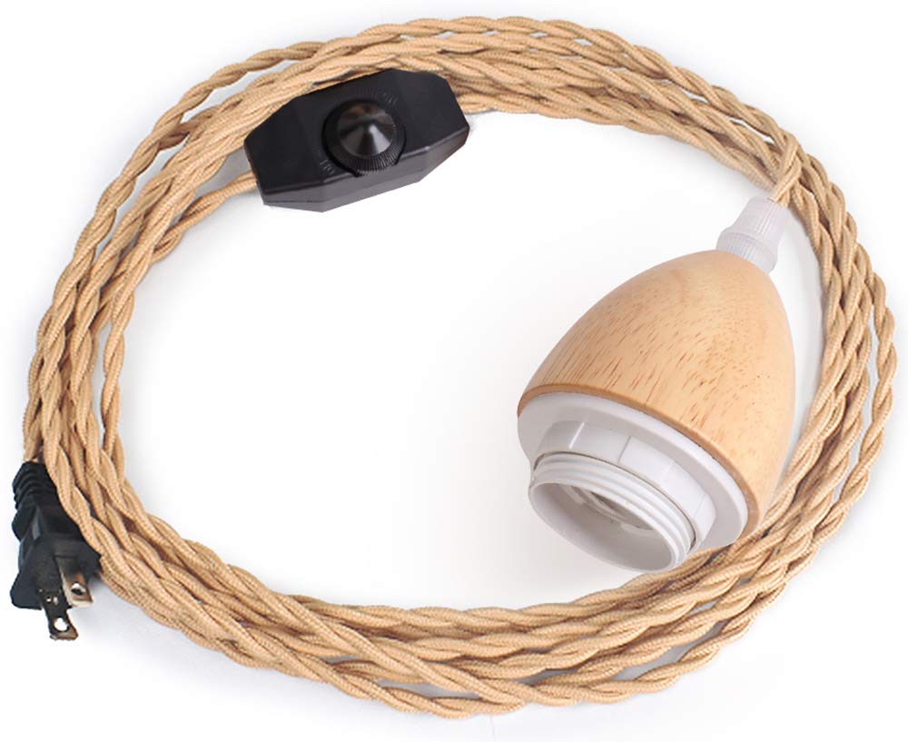 Arturesthome Cable de luz colgante, kit de luz colgante de 32.8 pies con interruptor regulable, cable de lámpara vintage con enchufe de luces