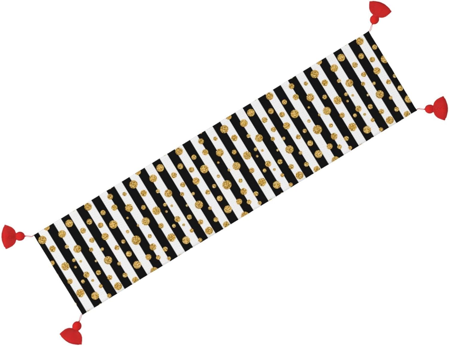 Striped Golden Polka Dots Christmas Table Runner Dining Table Decor Christmas Decorations Indoor Home Decor Christmas Table Runners Xmas Navidad