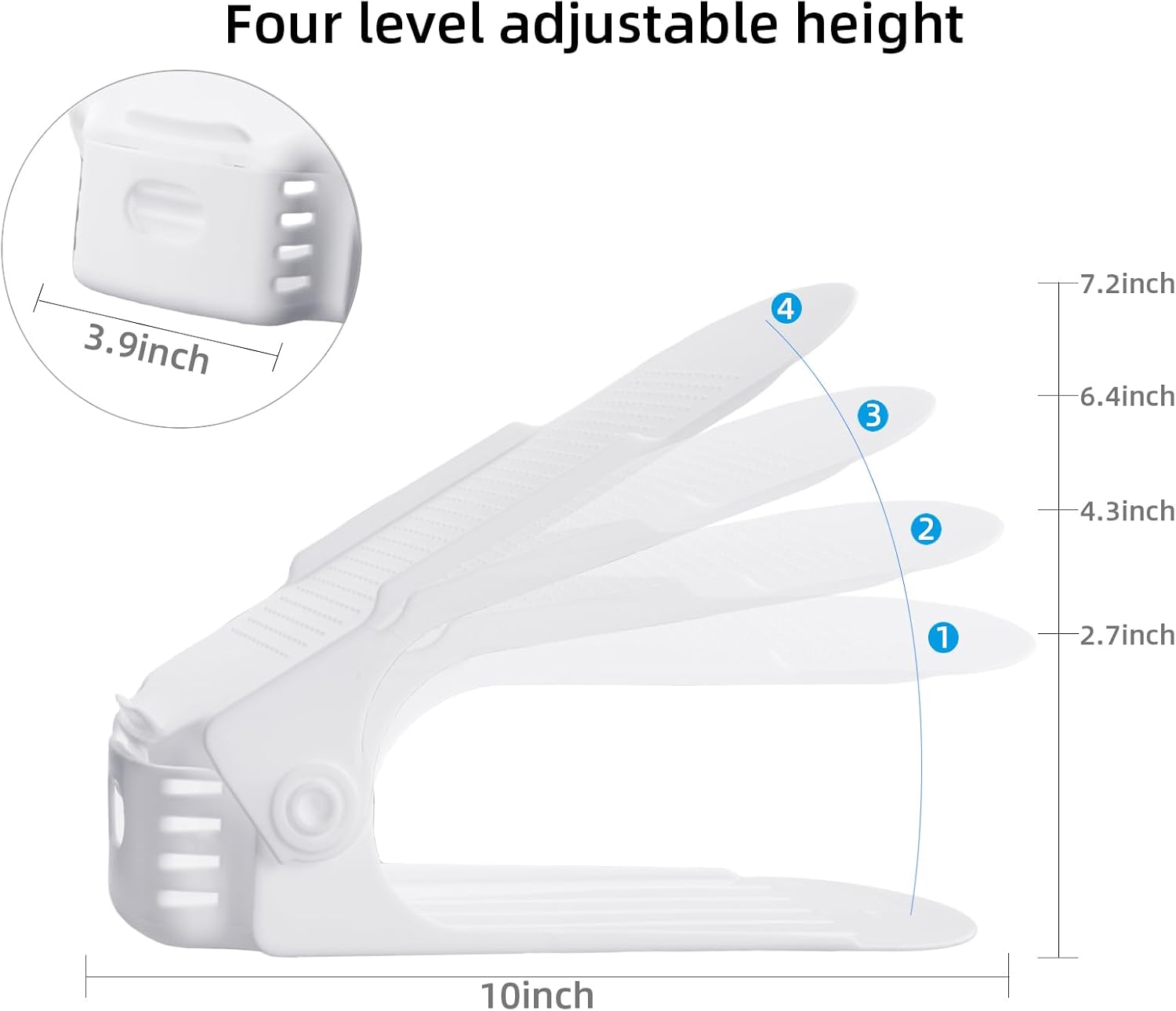 Yashong Organizador de ranuras para zapatos, 24 unidades, ajustable, doble capa, soporte de almacenamiento con 50% de ahorro de espacio, color blanco