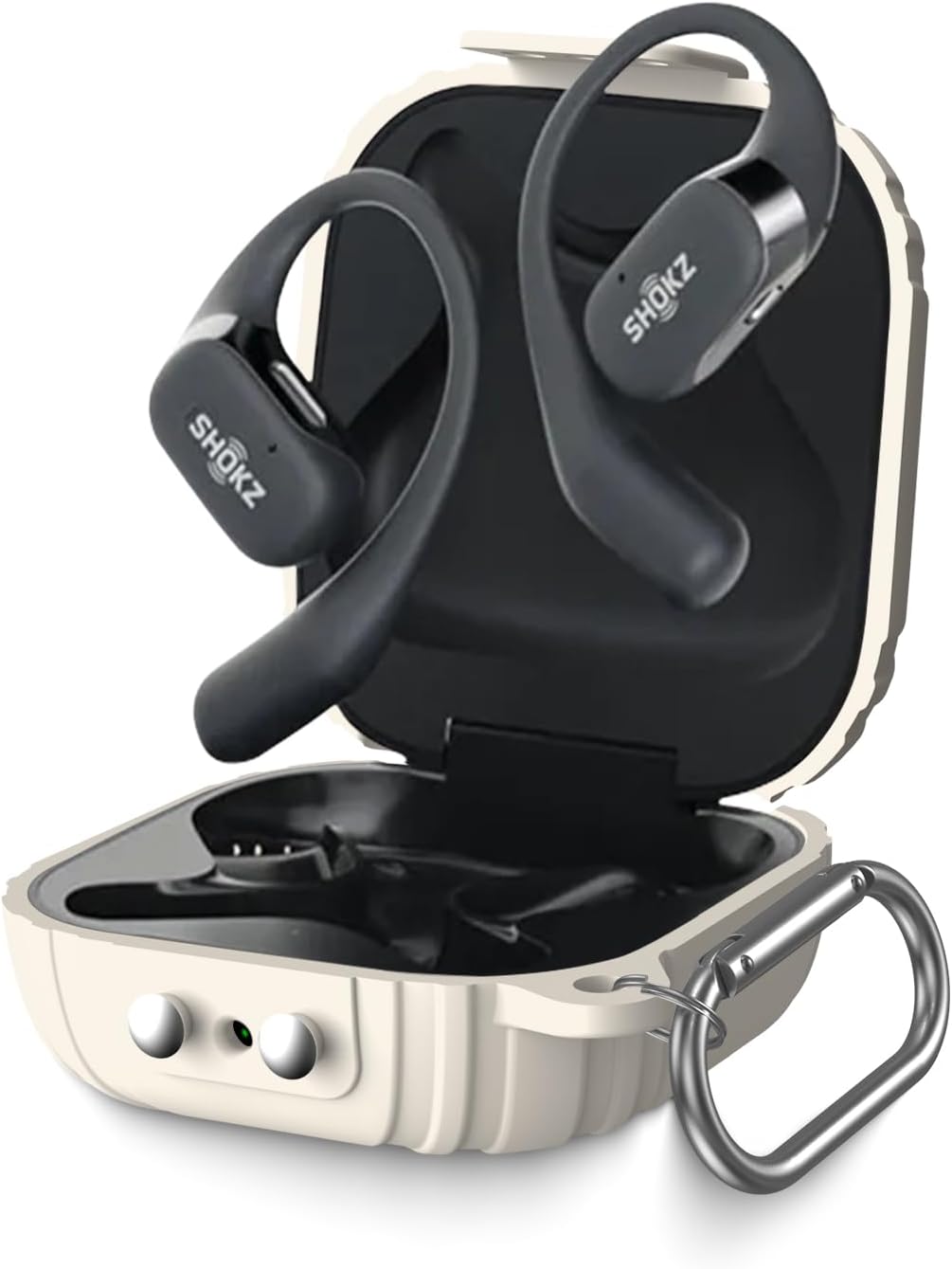 Alquar – Funda protectora de silicona resistente a los arañazos y golpes, compatible solo con SHOKZ OpenFit T910, funda de carga para auriculares