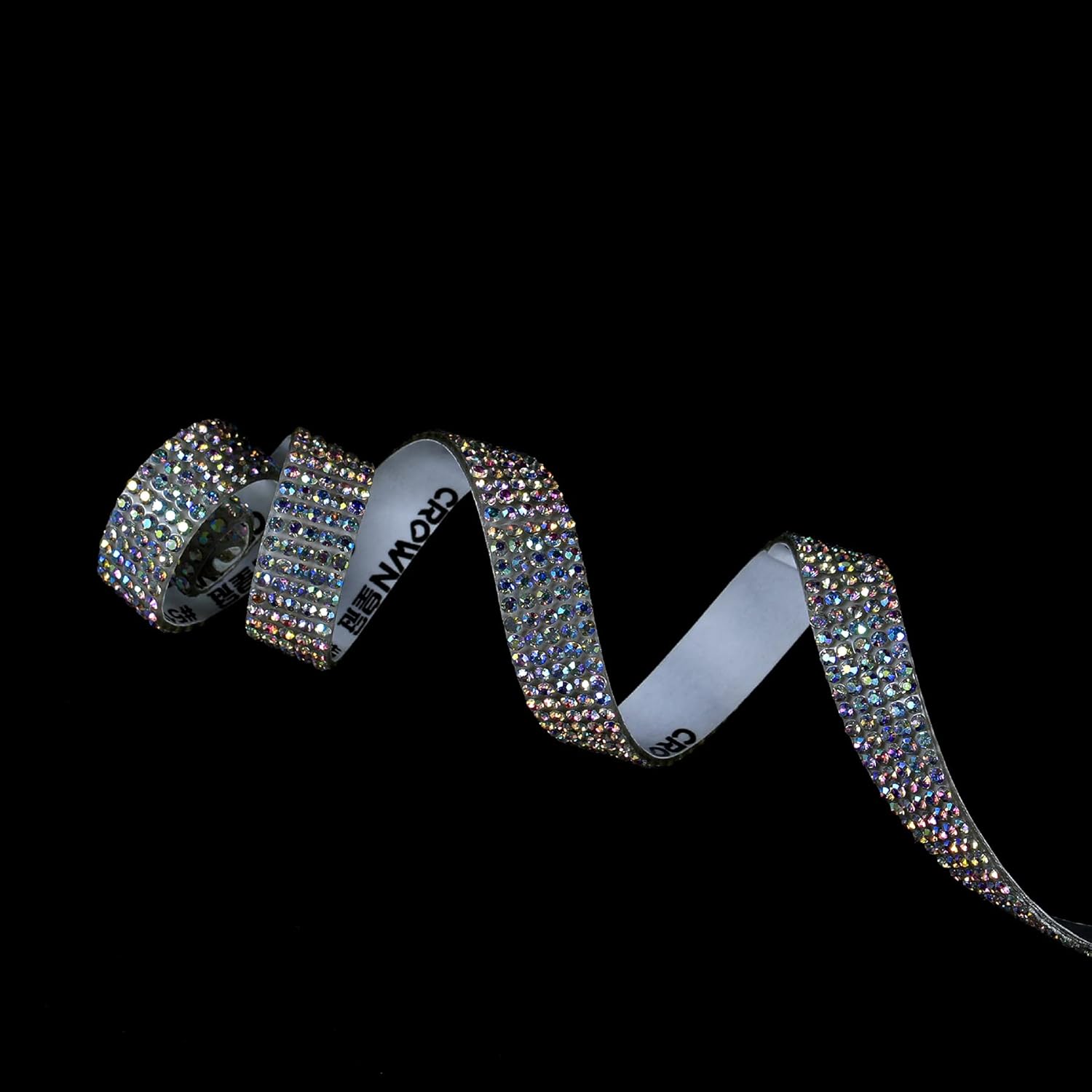 Cinta autoadhesiva de diamantes de imitación de cristal, calcomanía brillante con gemas de purpurina de 0.079 pulgadas para artes, manualidades,