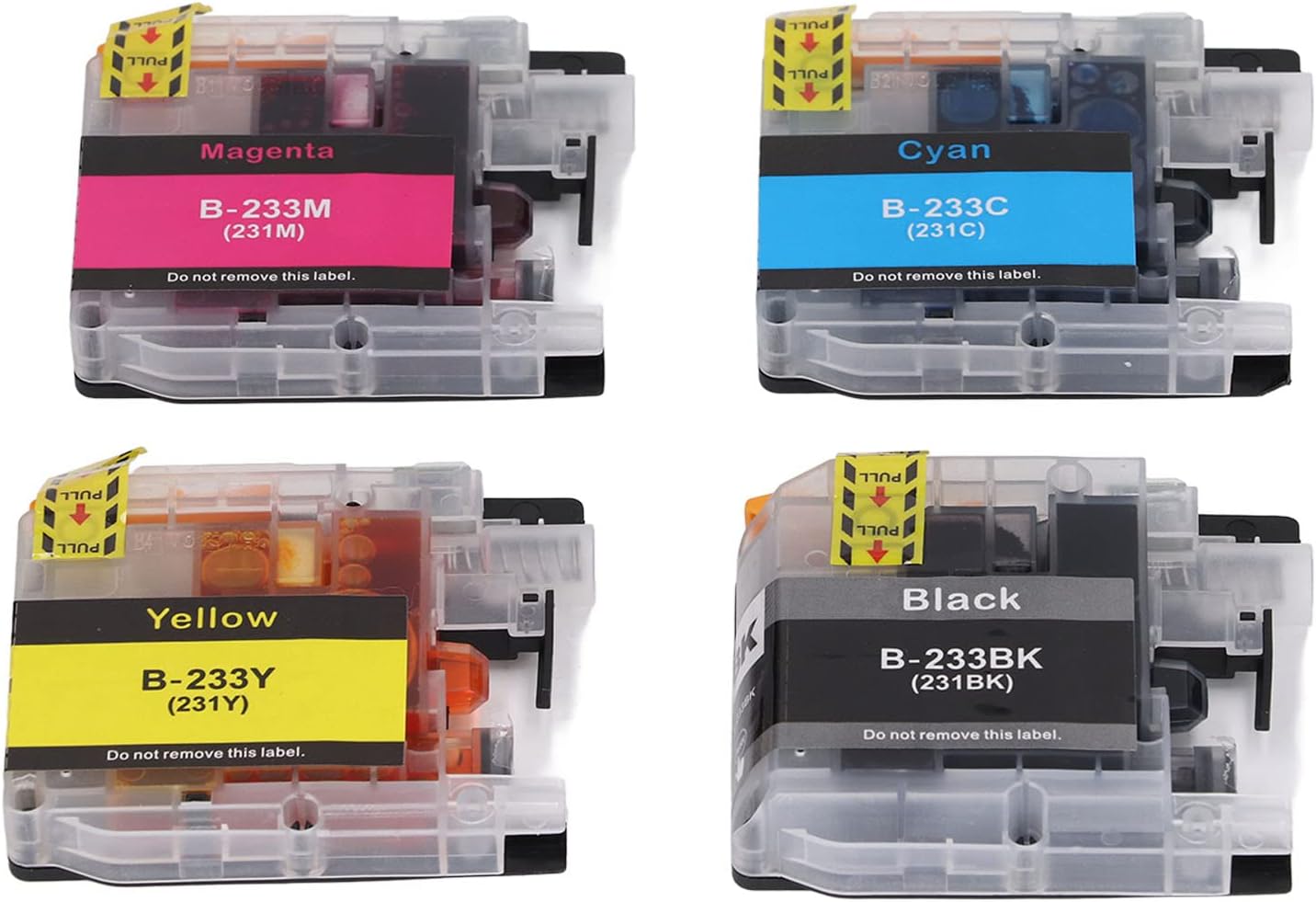Kit de cartucho de tinta de impresora, BK C M Y 4 colores PP cartucho de tinta desechable para impresión (LC233)