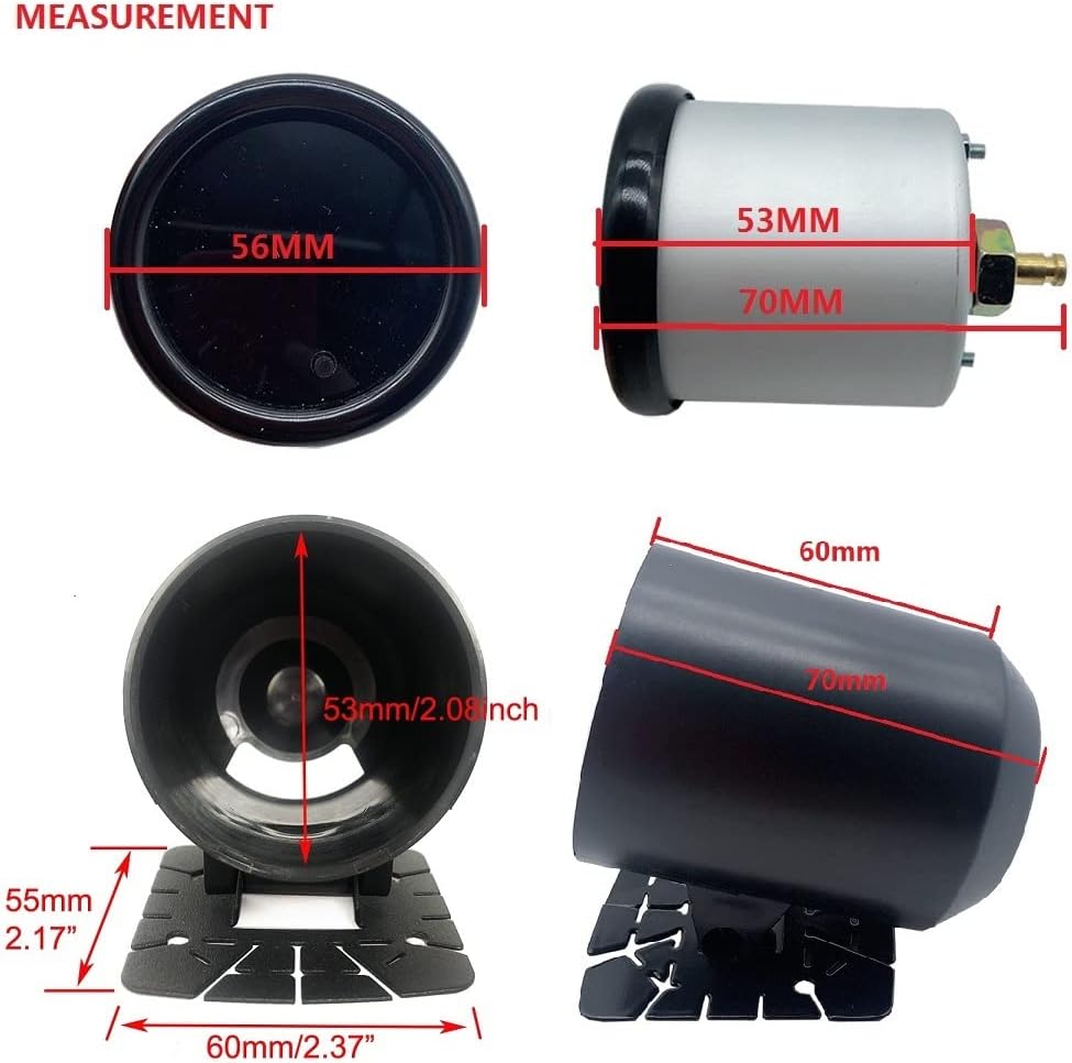 Medidor Turbo Boost de 2″ 2.047 in con ajuste de 7 colores con kit de controlador manual universal de 0-30PSI