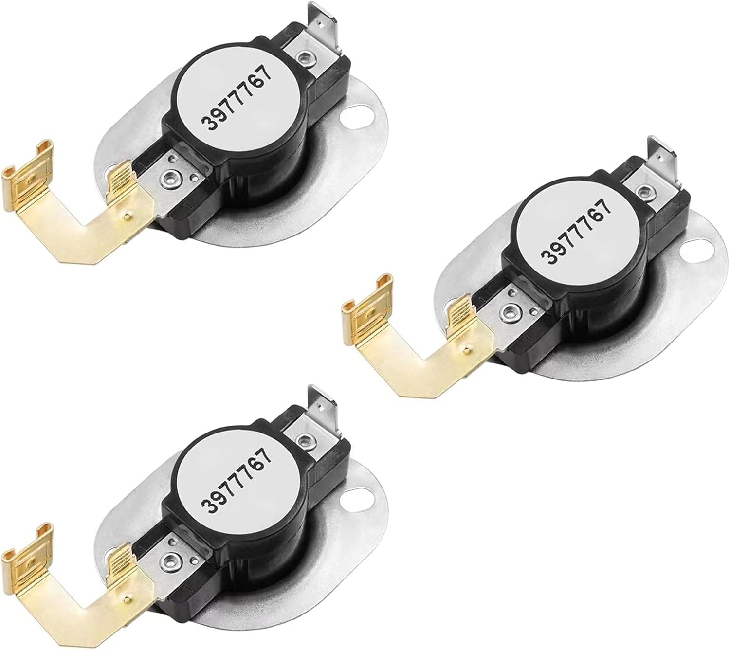 3977767 Termostato para secadora – Paquete de 3 – Compatible con Whirlpool y Kenmore Dryer – Reemplaza 3399693, WP39777767, WP3977767VP