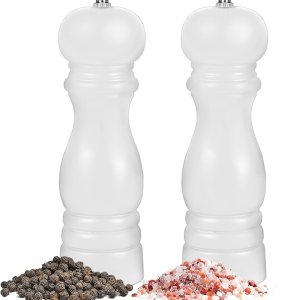 Juego de 2 molinillos de sal y pimienta, molinillo de sal y pimienta de madera con núcleo de cerámica de grosor ajustable, molinillos de sal Juego de 2 molinillos de sal y pimienta, molinillo de sal y pimienta de madera con núcleo de cerámica de grosor ajustable, molinillos de sal
