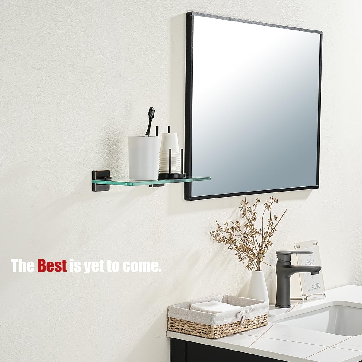 JQK TGS201L12-ORB – Estante de vidrio para baño de bronce aceitado, almacenamiento de ducha de vidrio templado de 12 x 5 pulgadas, montaje en pared