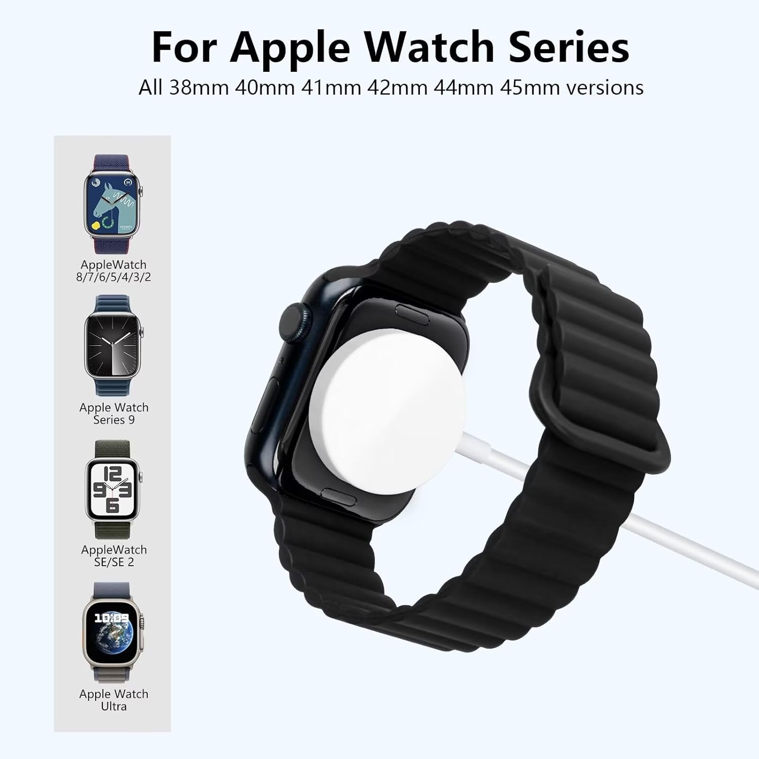 Cable de carga de reloj USB C para Apple Watch, cargador magnético de carga rápida, compatible con Apple Watch Series 987UltraSE654321, cargador USB