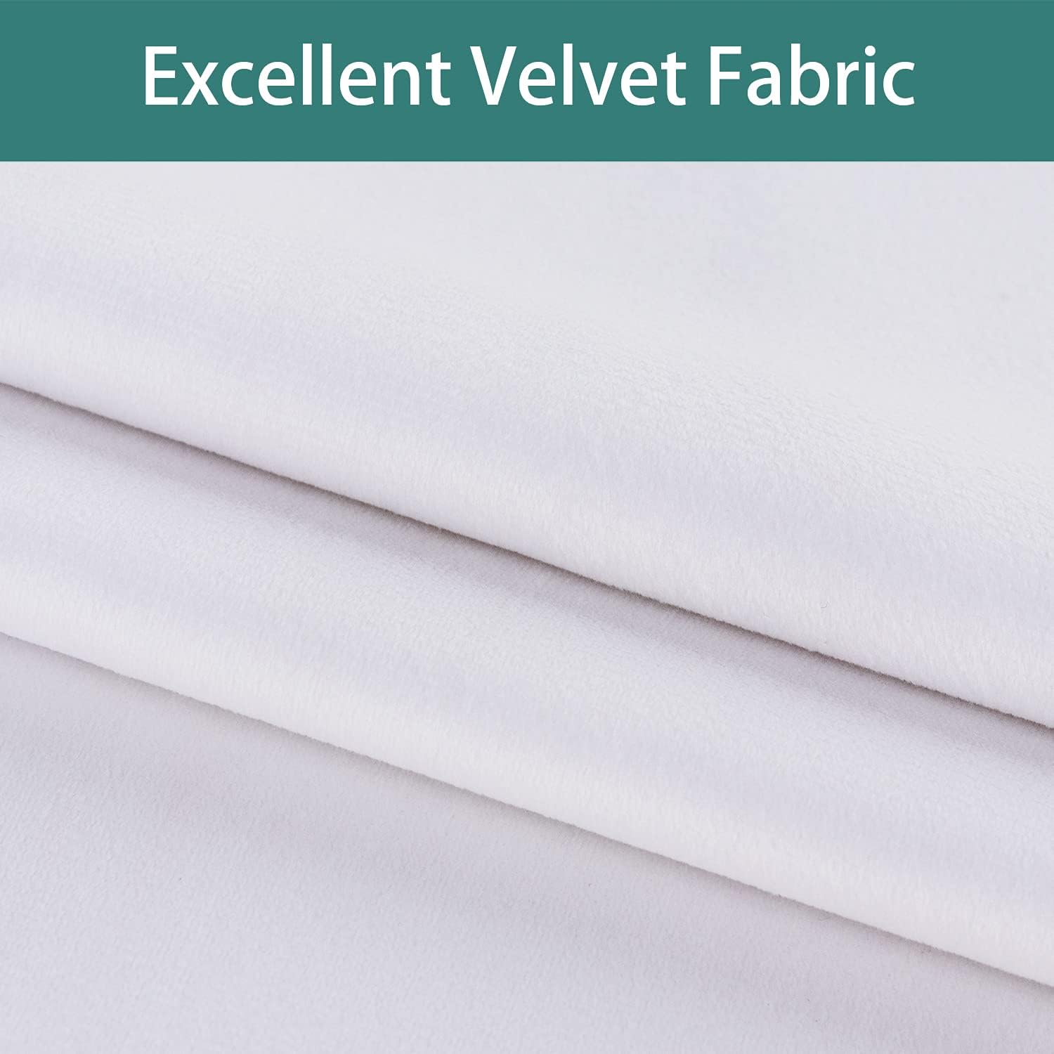 LORDTEX Cortinas de terciopelo blanco para sala de estar, cortinas opacas de terciopelo con aislamiento térmico para oscurecer la habitación, con