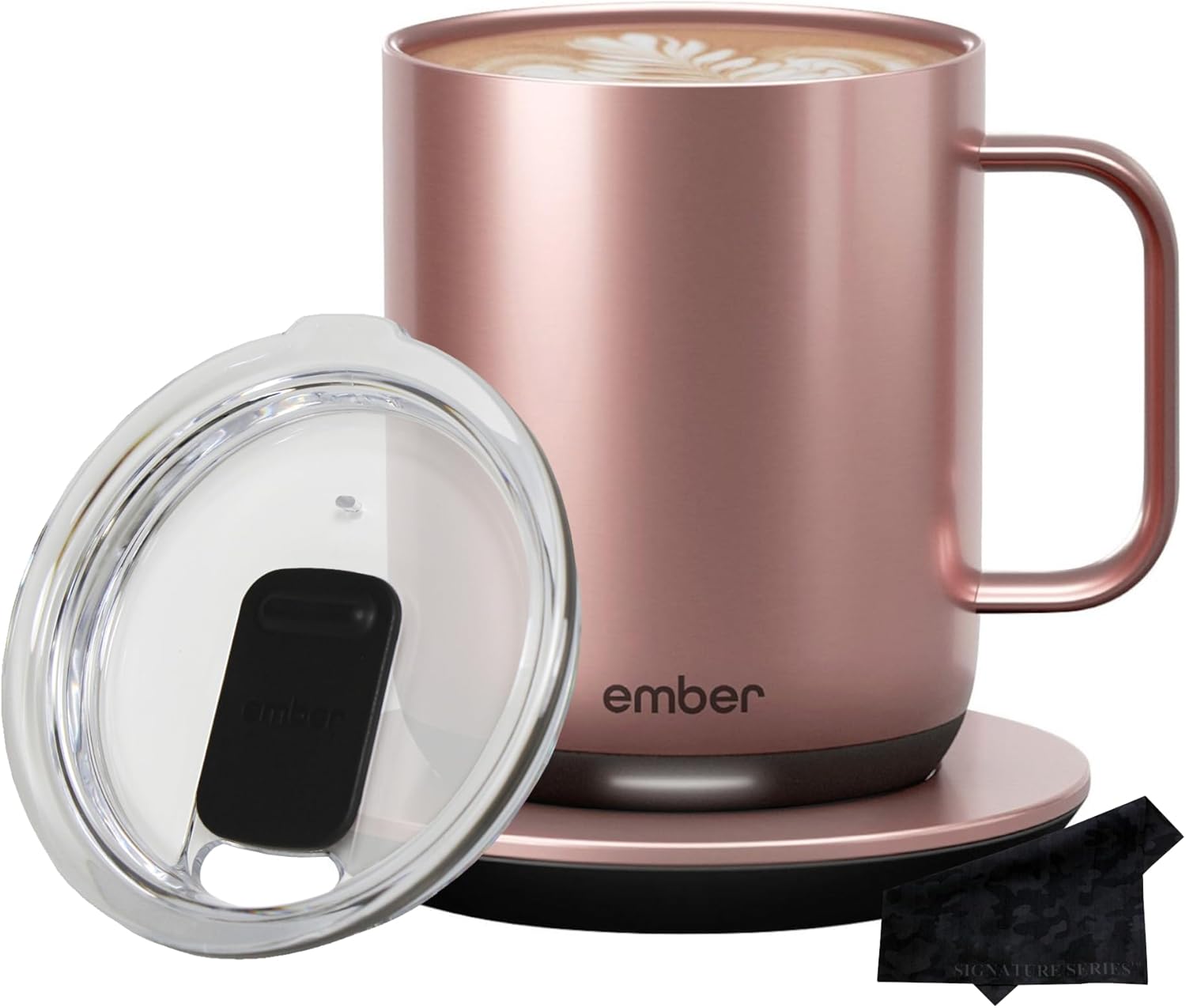 Ember – Taza inteligente con control de temperatura, 2, 10 onzas, oro rosa, duración de la batería de 1.5 horas, taza de café térmica controlada por