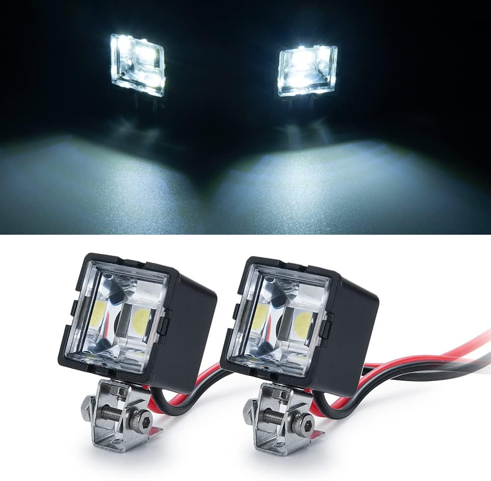 110th RC Coche LED Luz de techo Foco Foco Actualización para Axial SCX10 TRX4 D90 RC Crawler Truck Car (cuadrado)