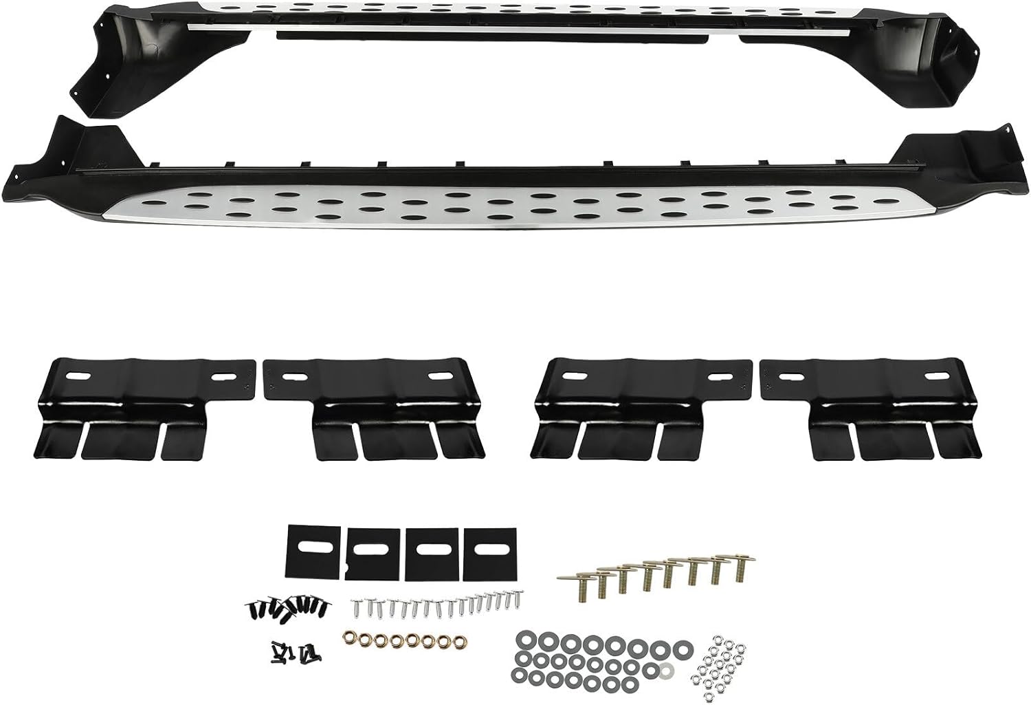 SCITOO Estribos aptos para Crew Cab 2011-2021 para Jeep Grand Cherokee de plástico+aleación de aluminio+rieles de hierro, deslizadores de roca