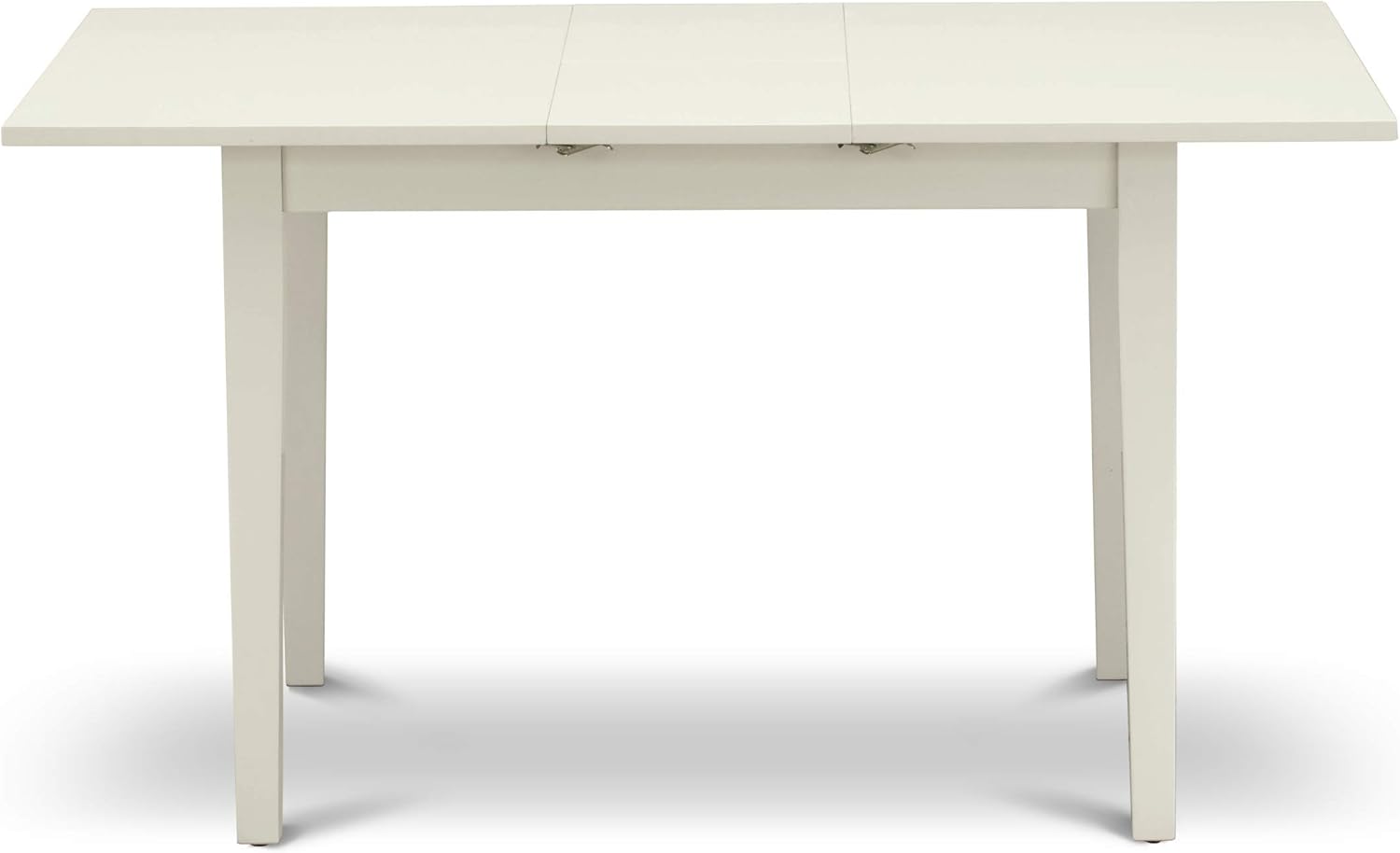 East West Furniture NOEN3-LWH-06 – El juego de 3 piezas contiene una mesa de comedor rectangular con hoja de mariposa y 2 sillas tapizadas de tela