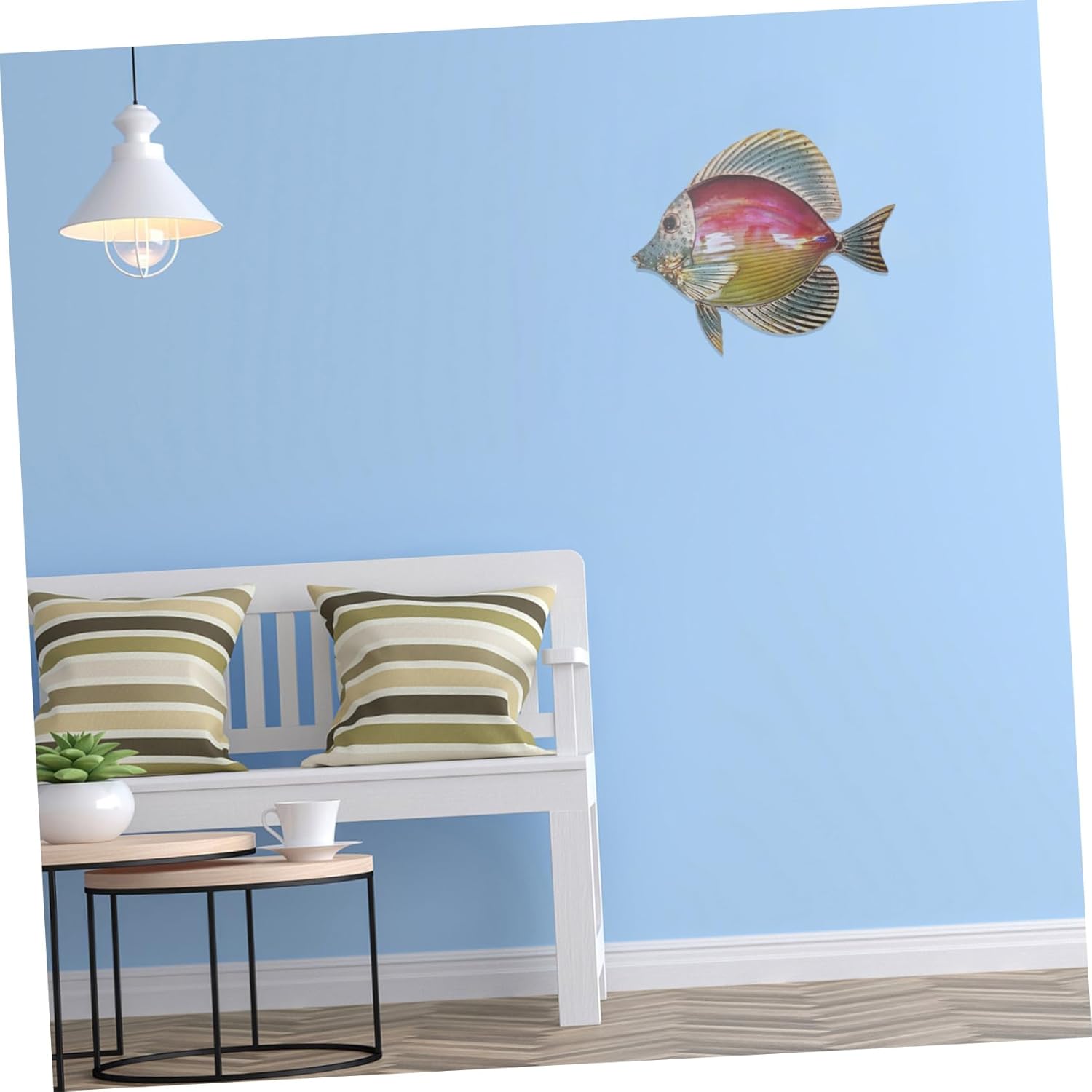 ABOOFAN 3 piezas colgante de hierro decoración del océano mariposas decorativas deco al aire libre vida marina decoración de pared decoración de