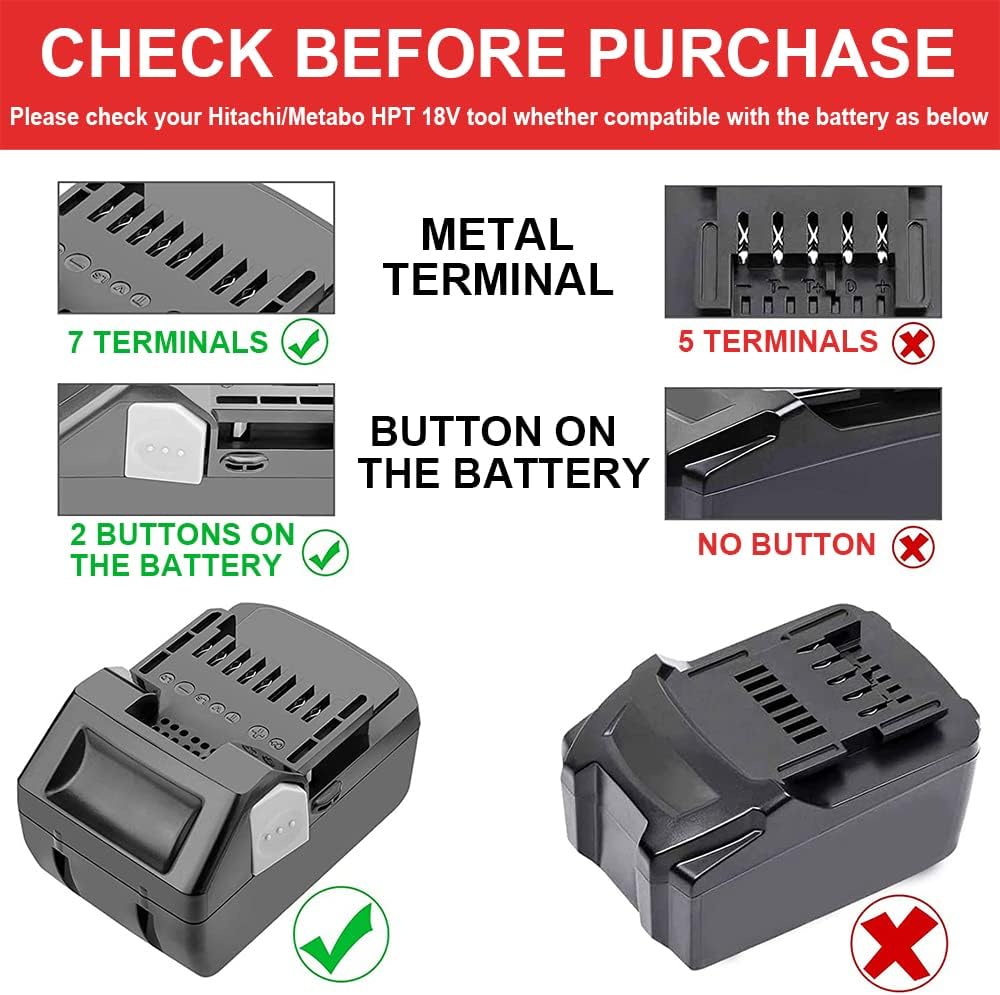Adaptador de herramienta inalámbrica de batería de iones de litio Hitachi y Metabo HPT de 18 V para batería DeWalt 18 V 20 V MAX XR a batería