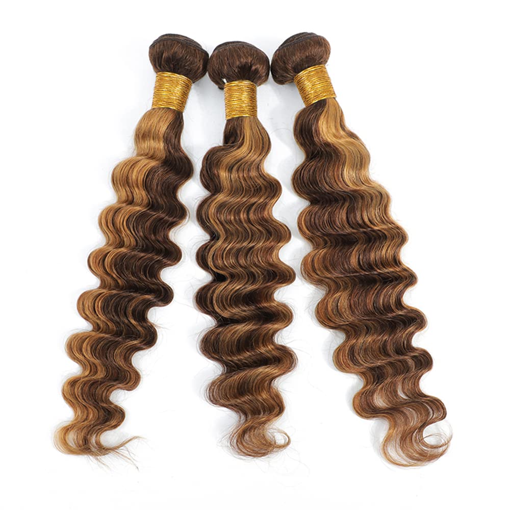 20, 22, 24 pulgadas, P427, paquetes de cabello humano Remy brasileño con reflejos de onda profunda, paquete de cabello virgen sin procesar, 3