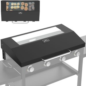 BMMXBI Tapa de parrilla con bisagras de vidrio de 36 pulgadas para plancha Blackstone de 36 pulgadas, tapa con bisagras para parrilla Blackstone de BMMXBI Tapa de parrilla con bisagras de vidrio de 36 pulgadas para plancha Blackstone de 36 pulgadas, tapa con bisagras para parrilla Blackstone de