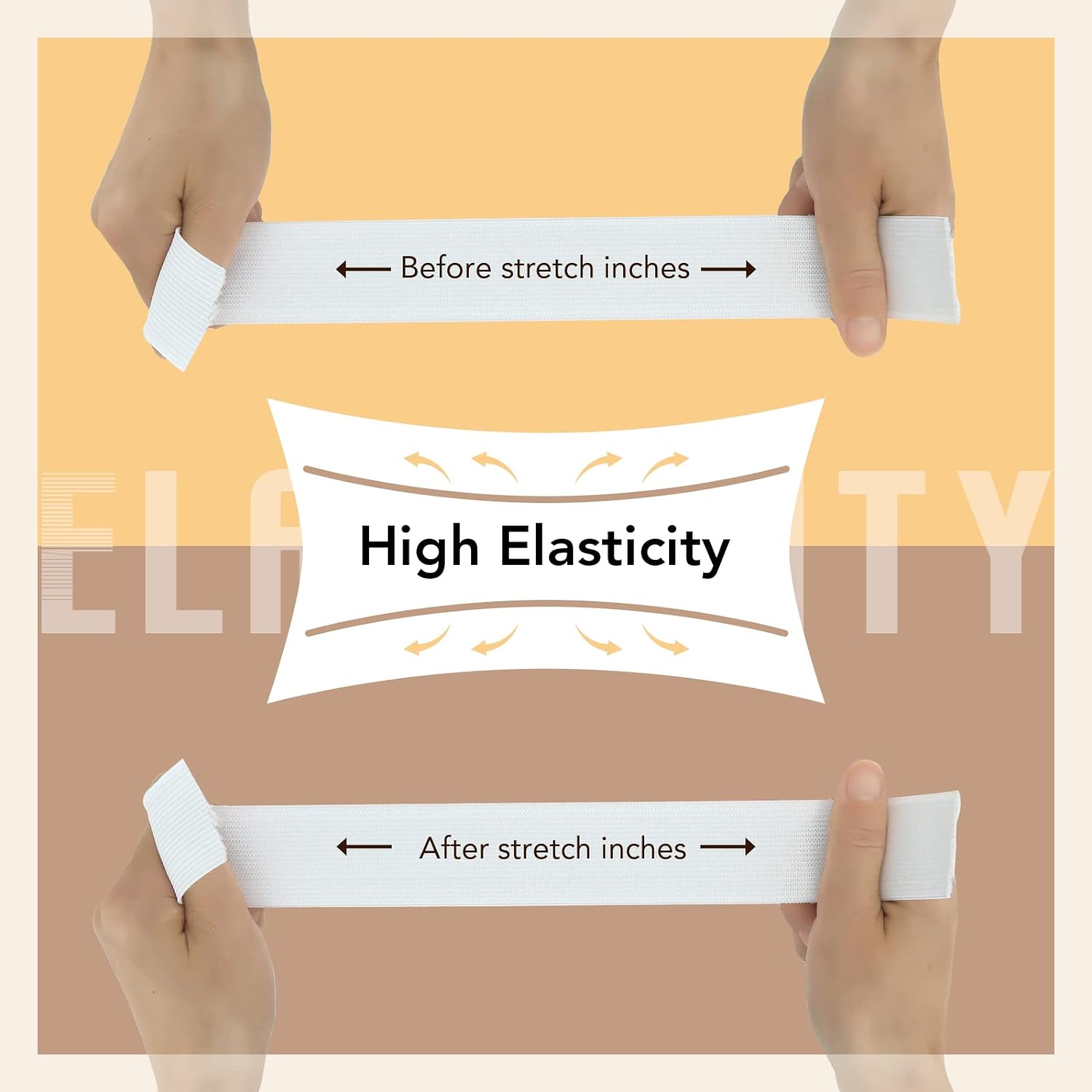 Bandas elásticas para coser de 0.6 pulgadas, 11 yardas, carrete elástico de punto blanco, alta elasticidad para cinturilla, pantalones, vestido,