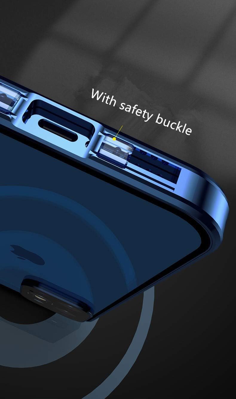 Funda con bloqueo de seguridad y fuerte absorción magnética para iPhone 11 con protector de lente de cámara, parachoques de metal 360, protección de