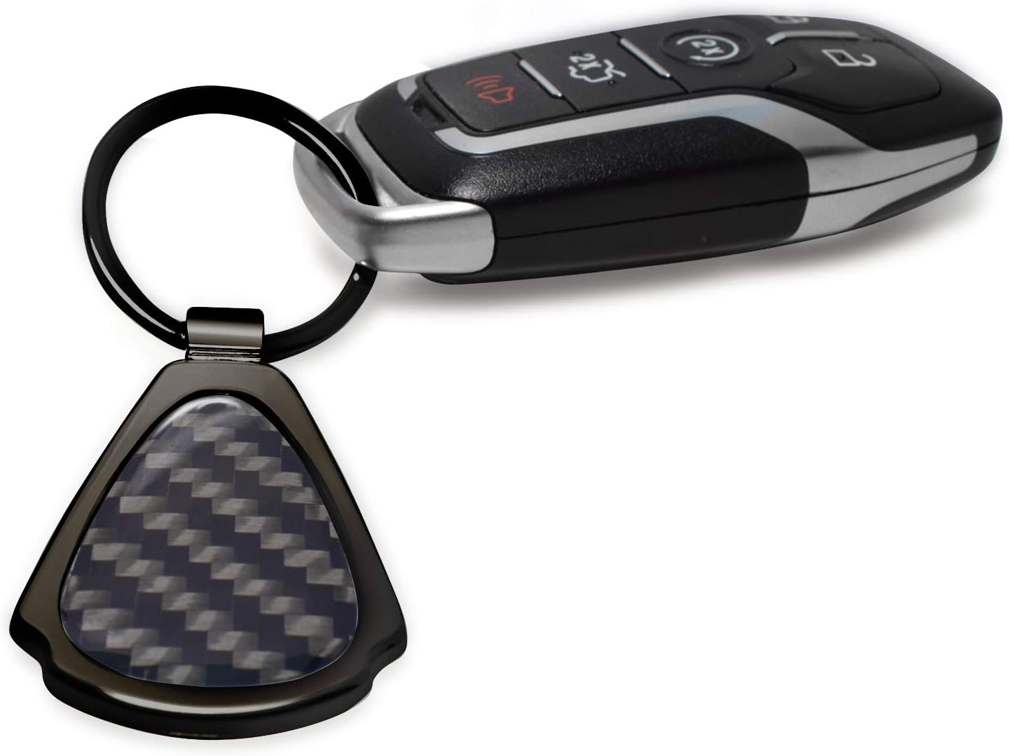 Llavero de lágrima de metal de fibra de carbono negro real para Chevrolet Corvette C8, con licencia oficial