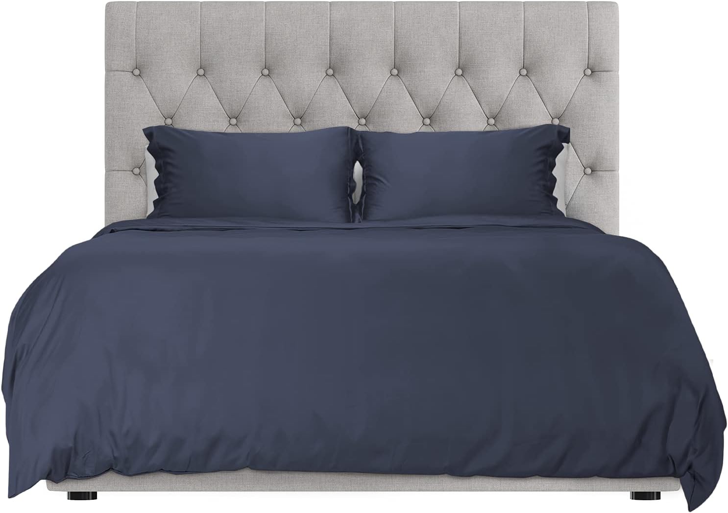 Hotel Sheets Direct Juego de funda de edredón y ropa de cama, juego de 3 piezas, azul marino, tamaño matrimonial