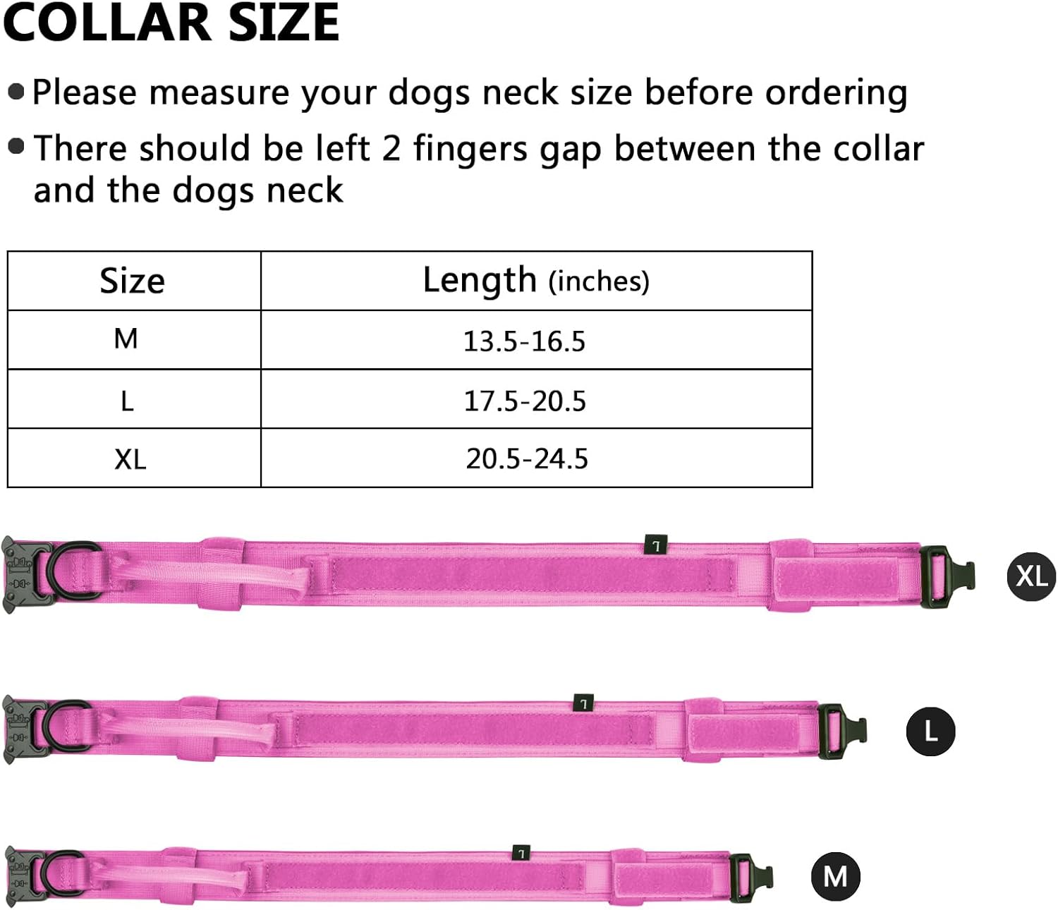 DAGANXI Collar táctico para perro, collar ajustable de nailon para entrenamiento militar con asa de control y hebilla de metal pesado para perros