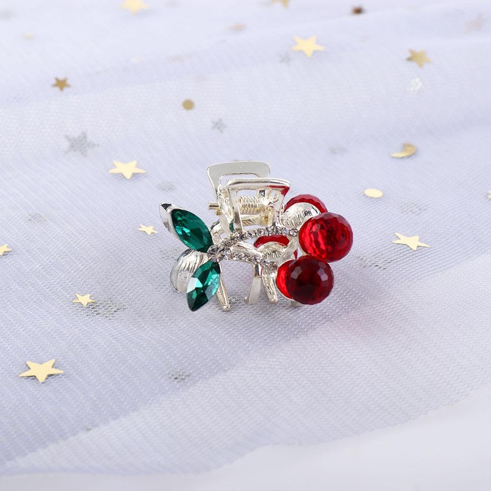 Pinza para el pelo de cereza, accesorio para el cabello de niña, pinza para el pelo de niña, pinza de agarre pequeña roja, accesorios para el