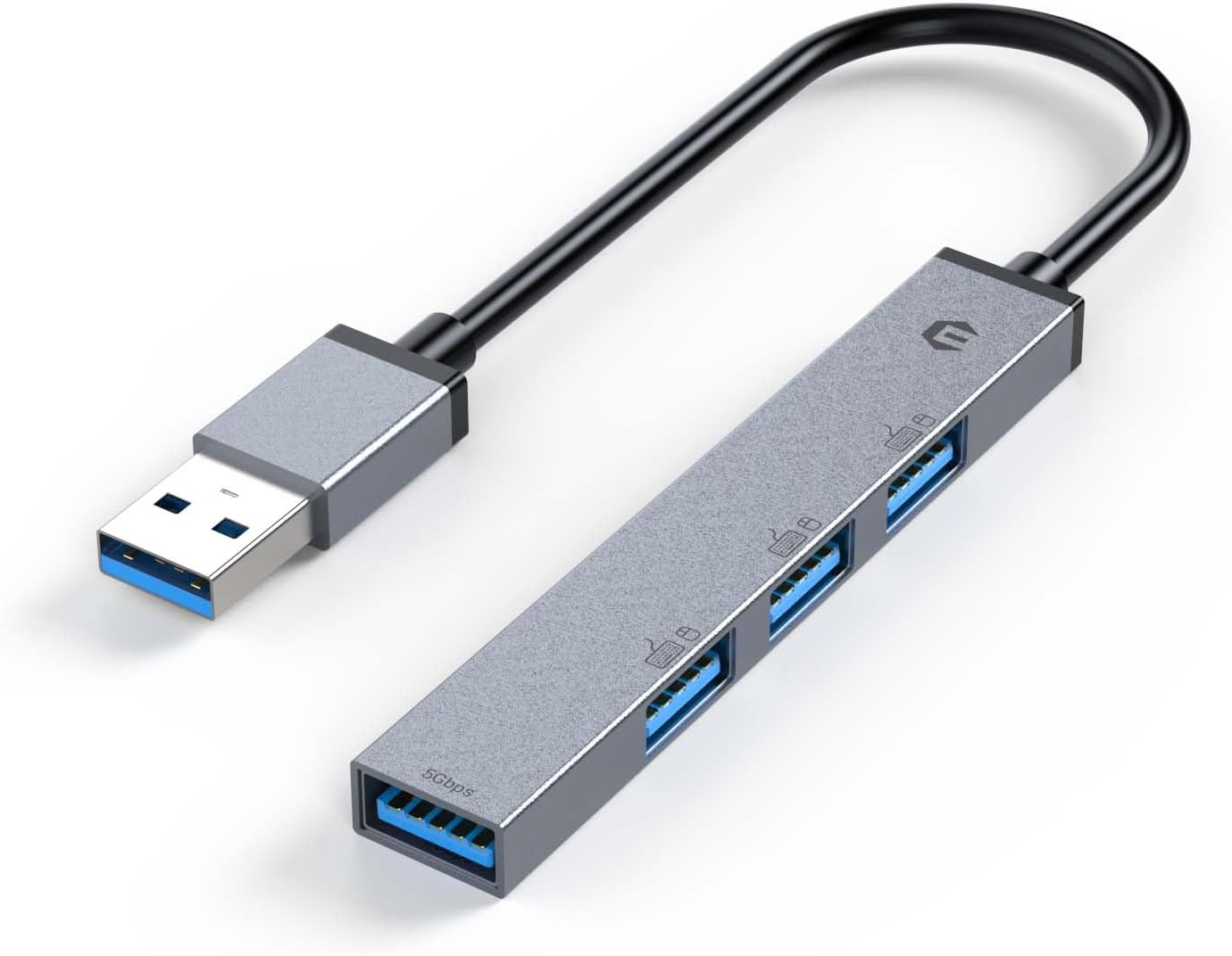 TOTU Concentrador USB, 4 puertos USB 3.0, concentrador USB para portátil, divisor multiUSB ultrafino para patio, fiesta, jardín, césped y otras