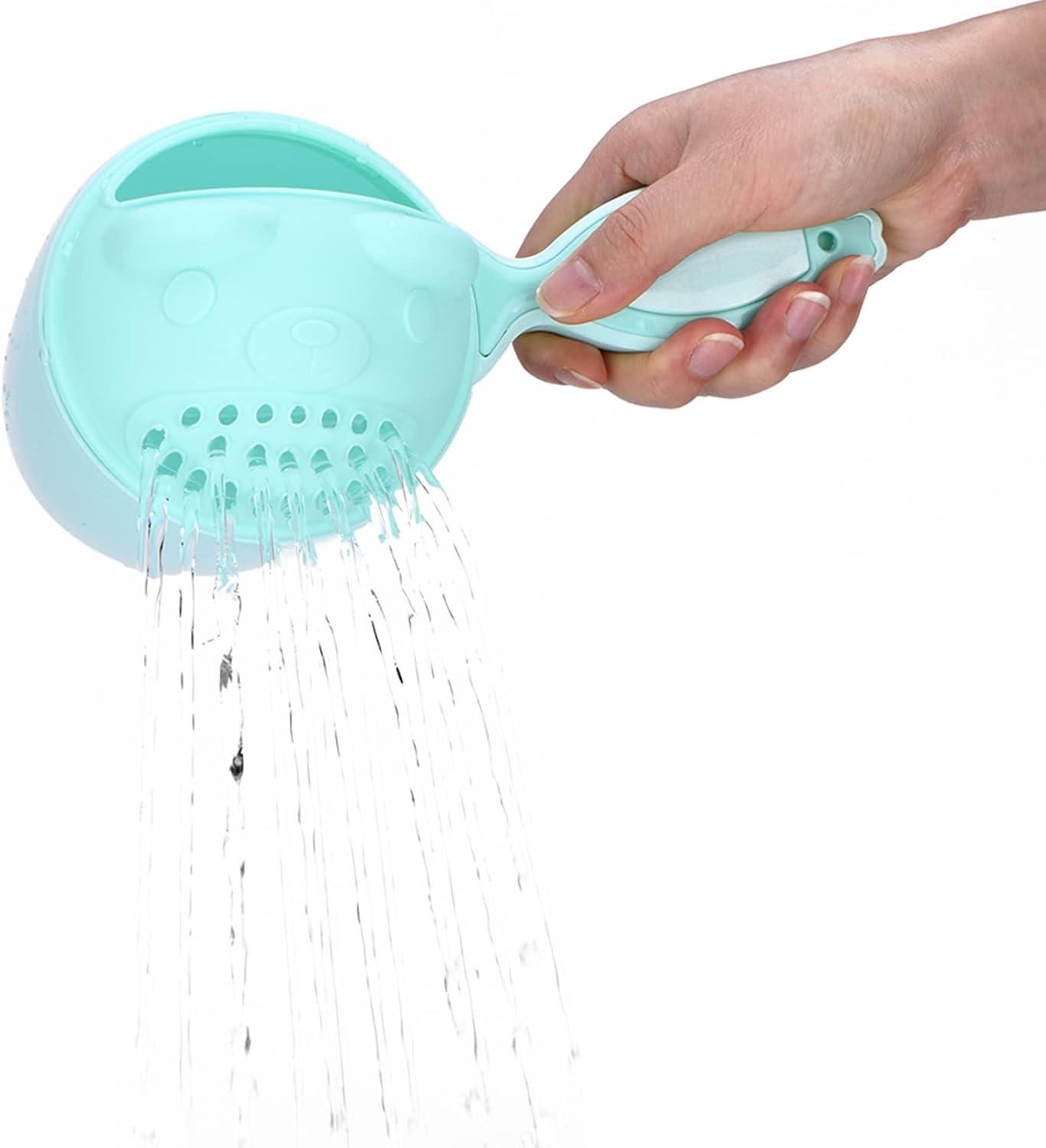 Taza de enjuague de baño para bebé, enjuague de champú para bebés, enjuague de baño desmontable sin desgarros, enjuague de baño para niños (verde)