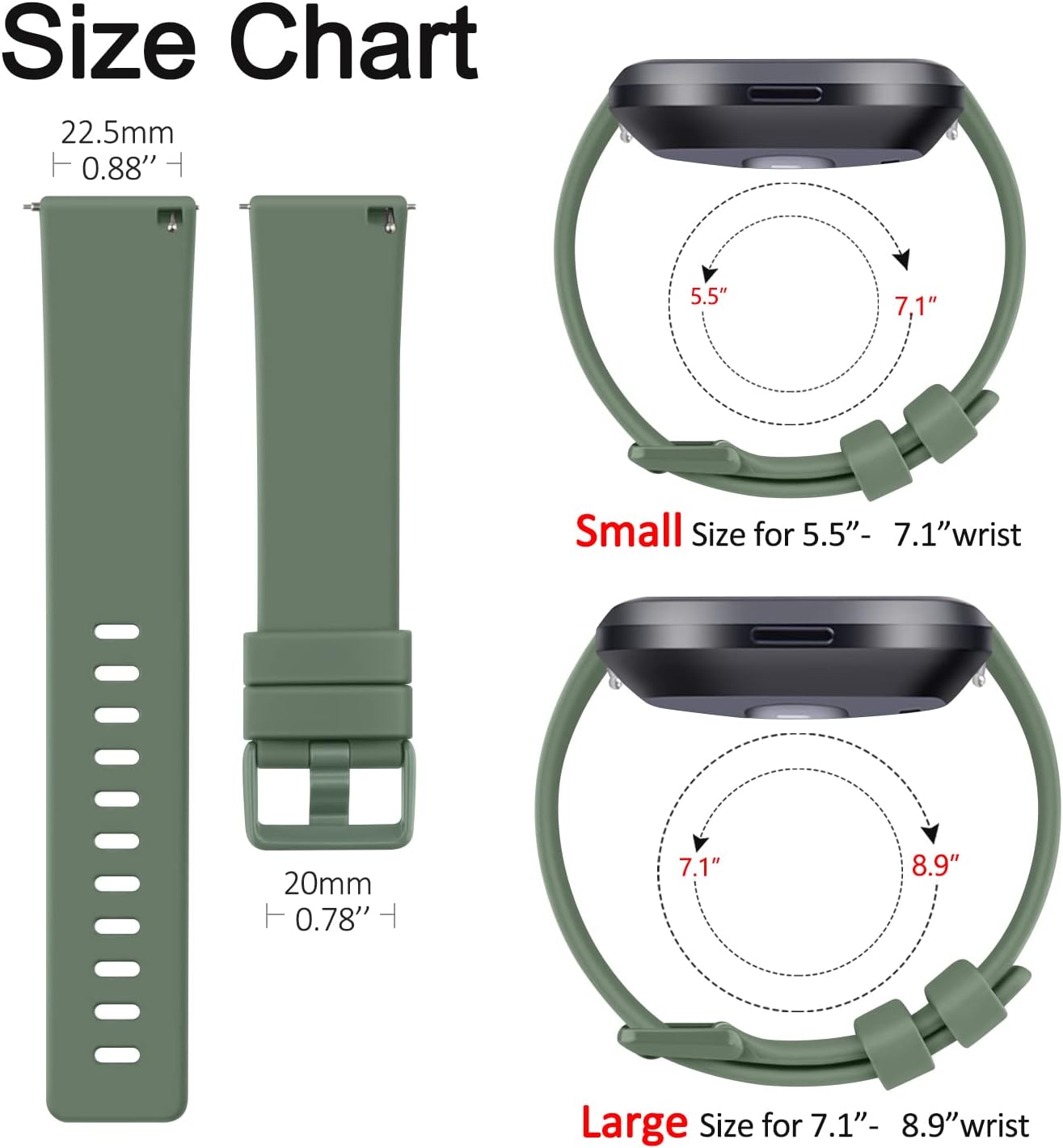 Vancle Correas para reloj inteligente Fitbit Versa 2Fitbit Versa SEFitbit Versa Lite para mujeres y hombres, correa deportiva de repuesto para reloj