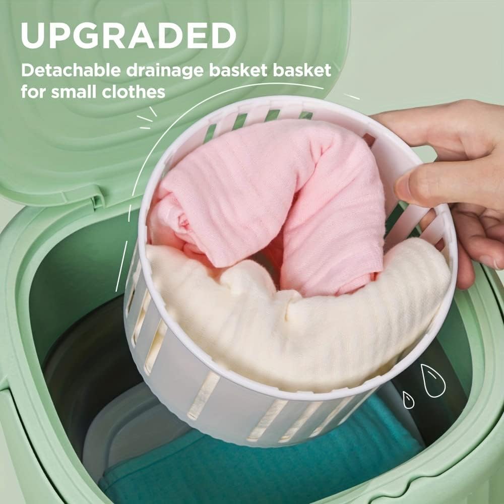 Lavadora portátil, mini lavadora plegable de 8 litros con 3 modos de limpieza profunda para ropa interior, ropa de bebé, pequeña lavadora