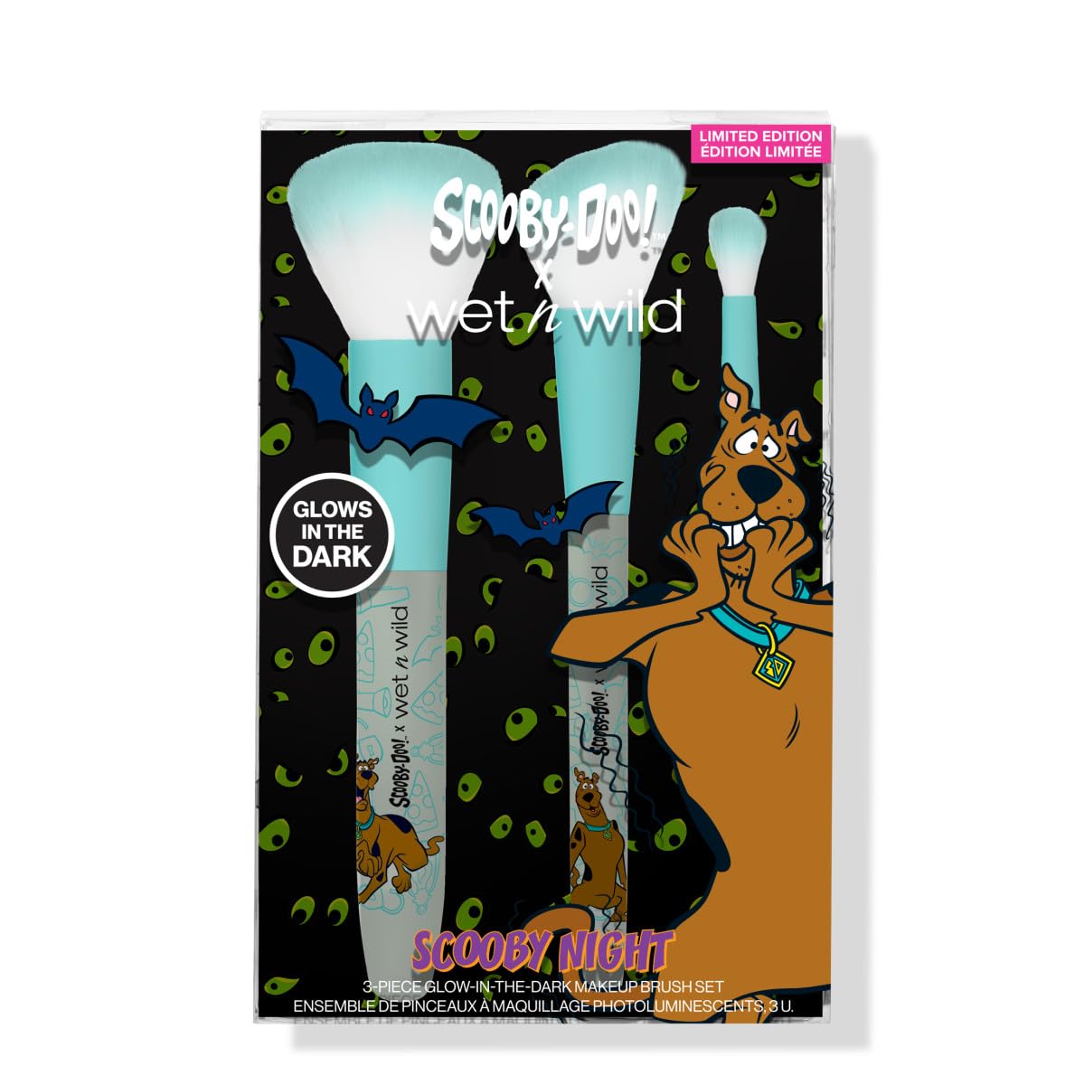 wet n wild Scooby Doo Collection Scooby Night – Juego de brochas de maquillaje (3 piezas)