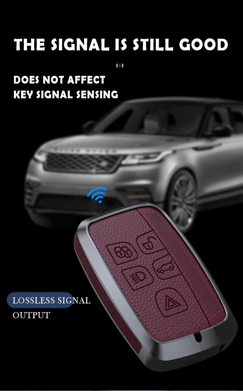 ontto Protector de llavero para Land Rover 2020 2019 de cuero para llave de automóvil, antiarañazos, protección completa, apta para Range Rover,