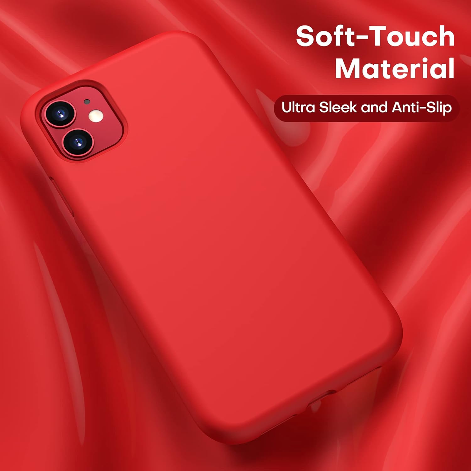 CellEver Funda de silicona ultraduradera para iPhone 11, protección contra caídas de grado militar 3 capas y doble revestimiento ajuste delgado a