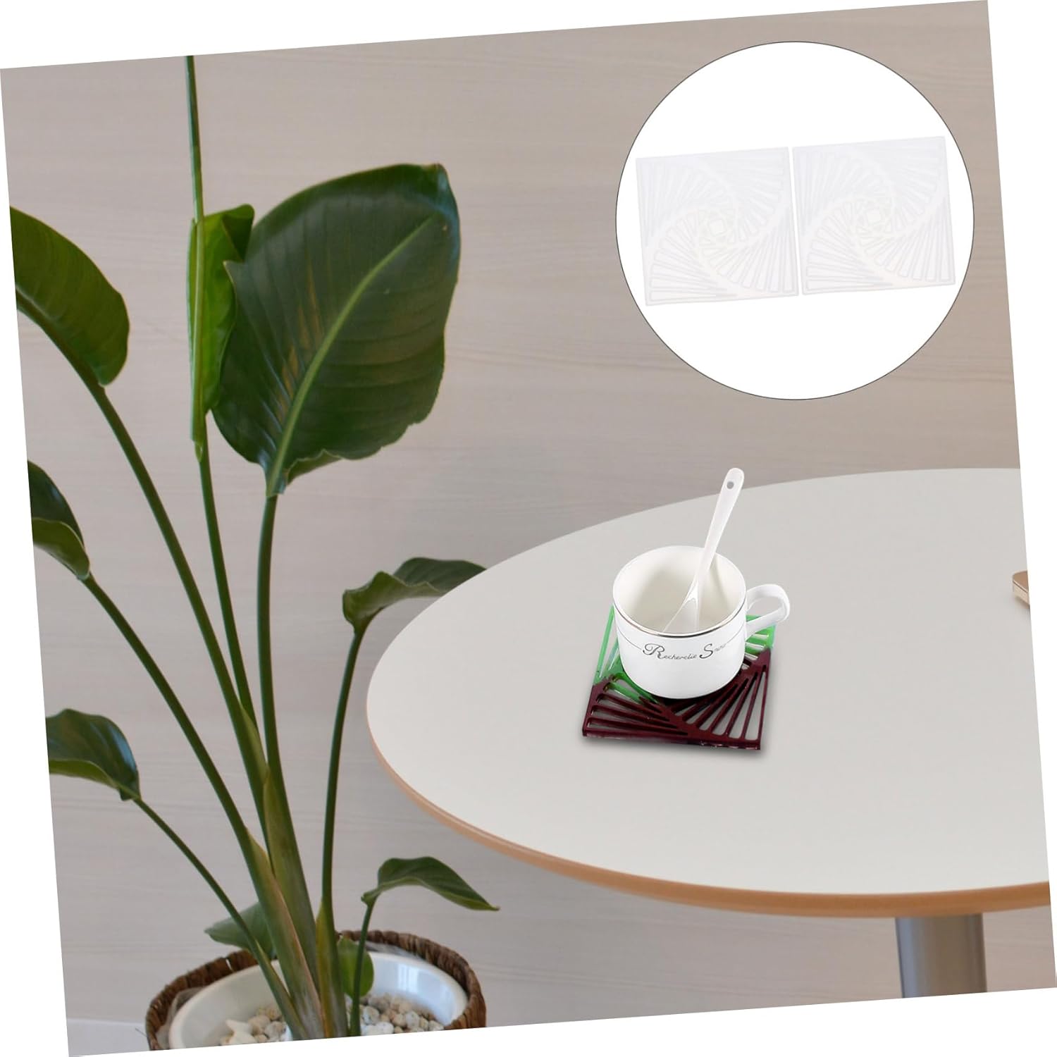 TEHAUX Juego de 2 plantillas de moldes para manualidades, portavasos, bandeja para baratijas, posavasos cuadrados, moldes de fundición epoxi, de