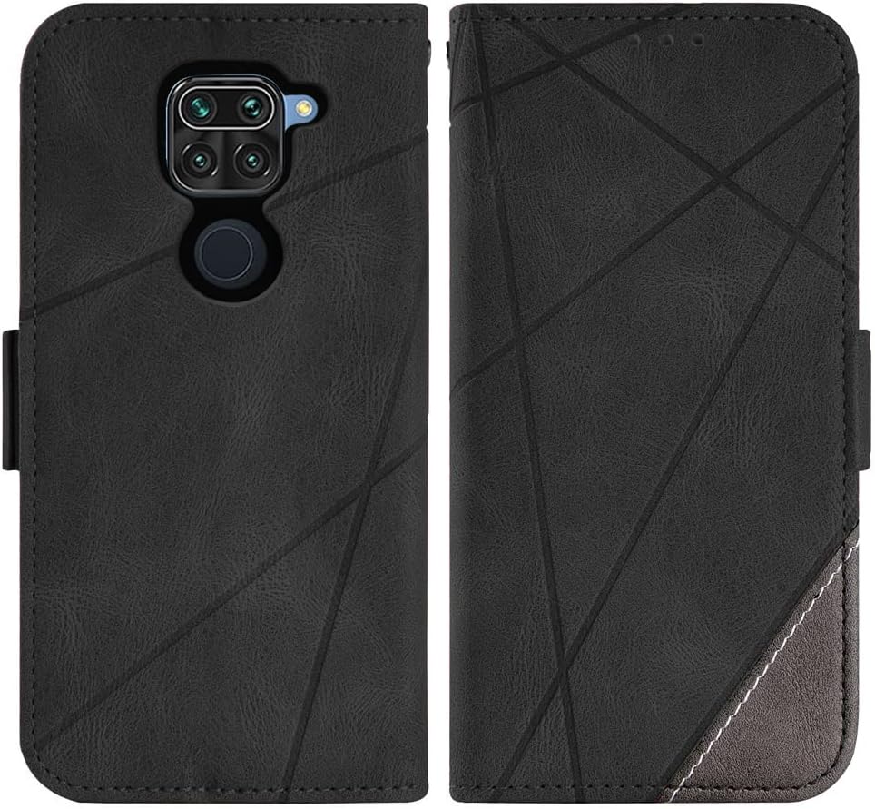 Asuwish Compatible con Xiaomi Redmi Note 9  Redmi 10X 4G Funda tipo cartera y protector de pantalla de vidrio templado Soporte de cuero Flip Card
