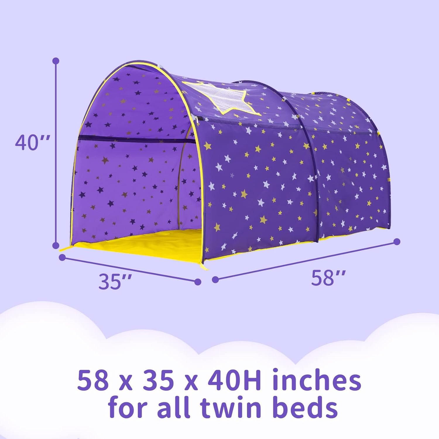 Alvantor Starlight – Toldo para cama  Tienda de campaña Dream Kids Play House  Espacio de privacidad para dormir gemelos  Cultivo interior en las