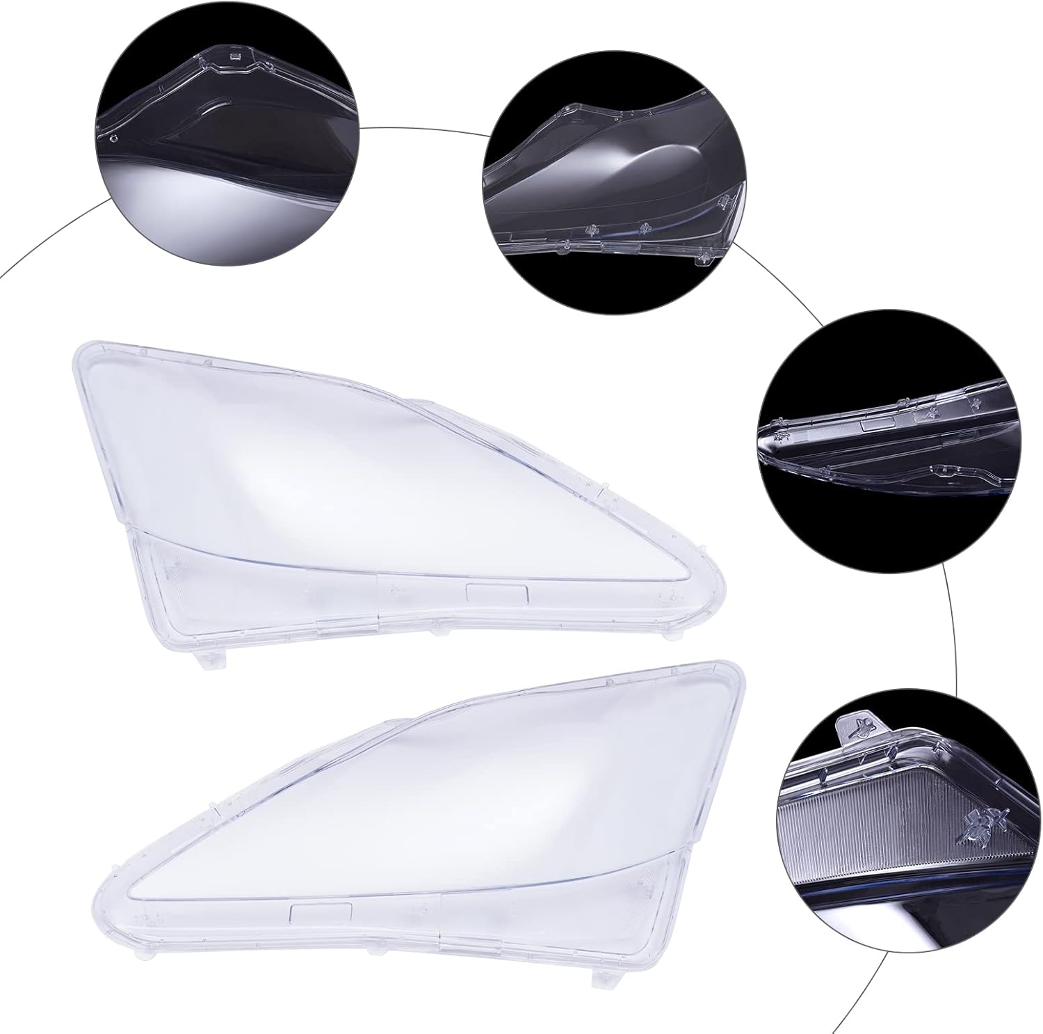 CNCEST Par de faros delanteros delanteros izquierdos y derechos, pantalla de repuesto para Lexus IS250 300 350 2006 2007 2008 2009 2010 2011 2012