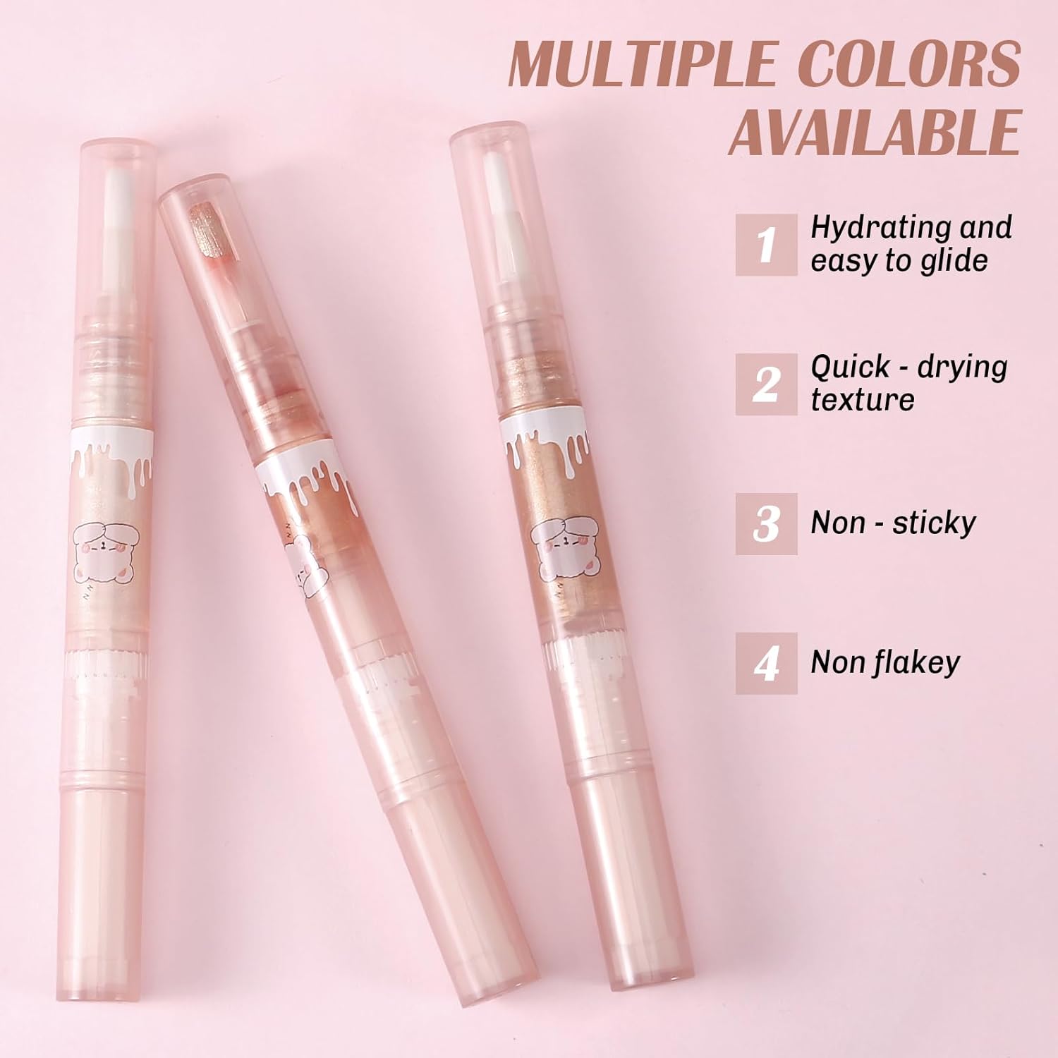 Boobeen Lápiz iluminador líquido, lápiz de sombra de ojos con purpurina de larga duración, maquillaje iluminador de ojos para mujeres, iluminador