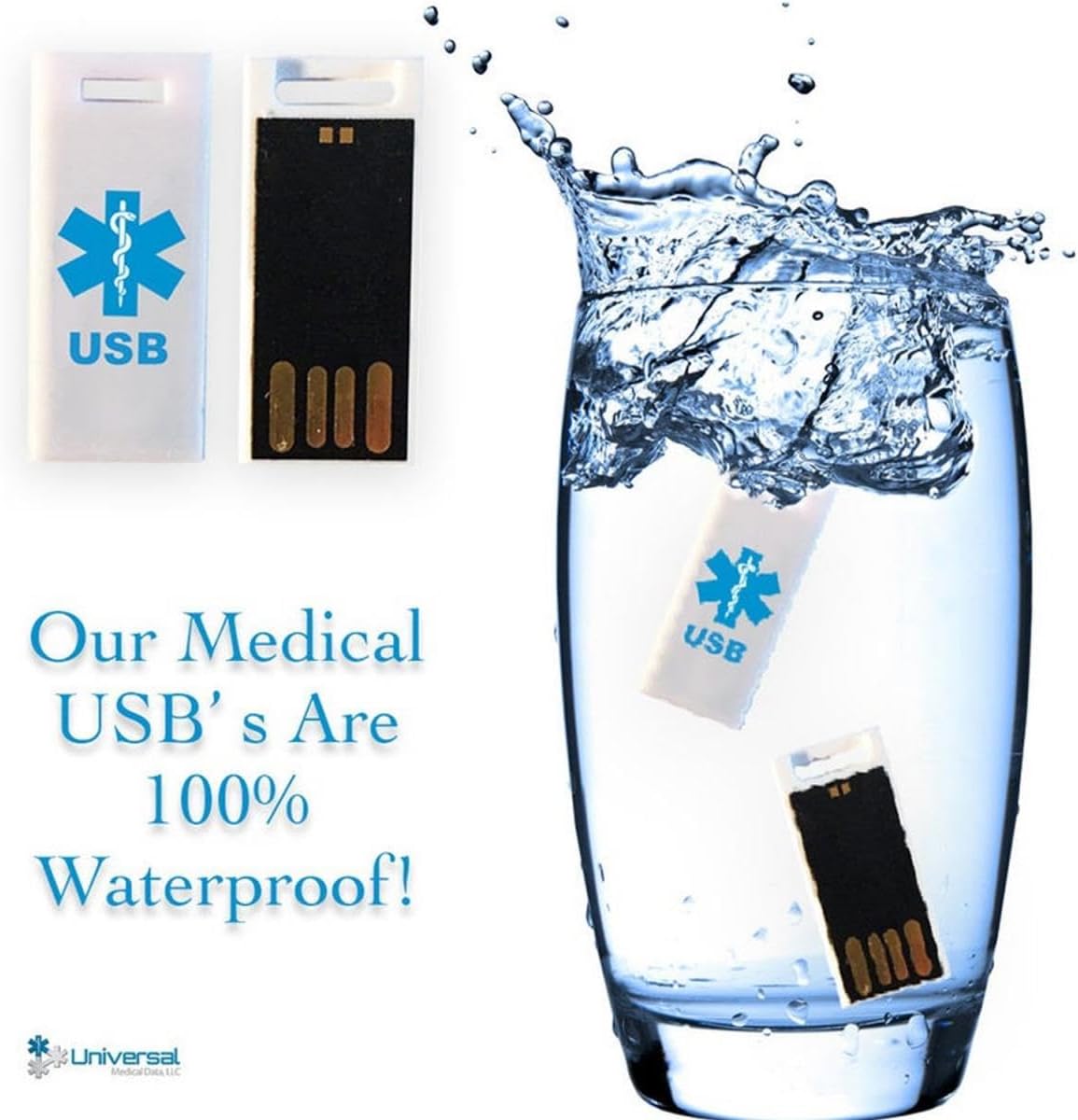 Elite II USB Plus pulsera médica impermeable pulsera de silicona 2GB unidad flash impermeable, incluye 10 líneas de grabado láser personalizado,