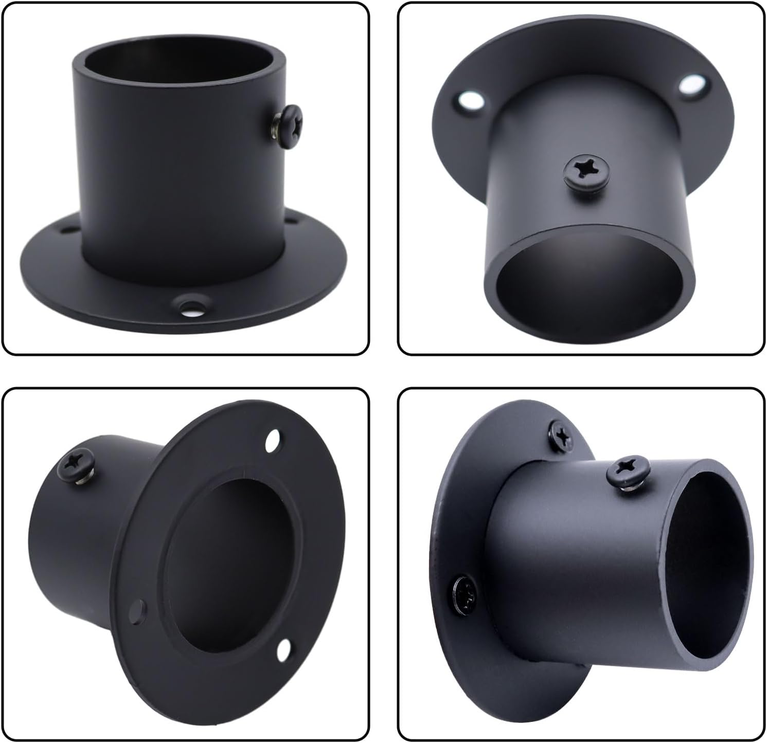 Soporte para barra de armario, paquete de 6 soportes resistentes para barra de armario con tornillos, soporte de acero inoxidable para barra de