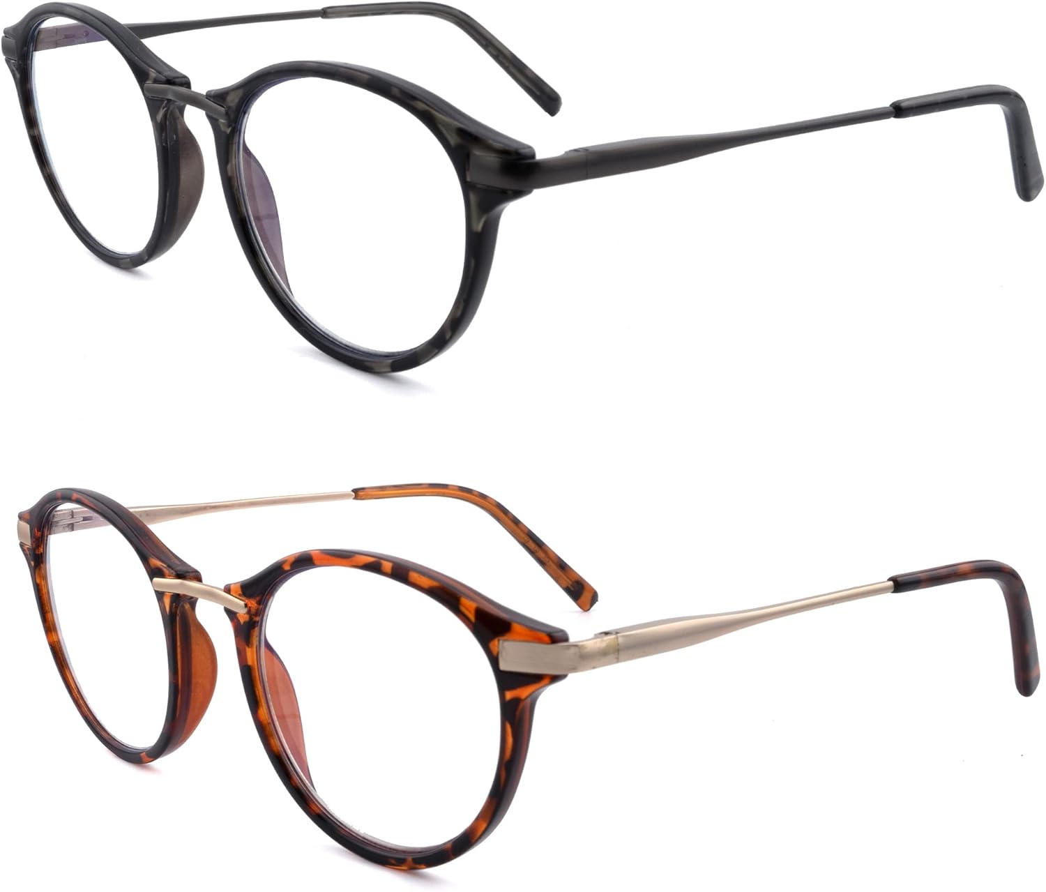 SOPHILY Gafas de lectura redondas para mujeres y hombres, multienfoque progresivolente ampliada completa, bloqueador de luz azul