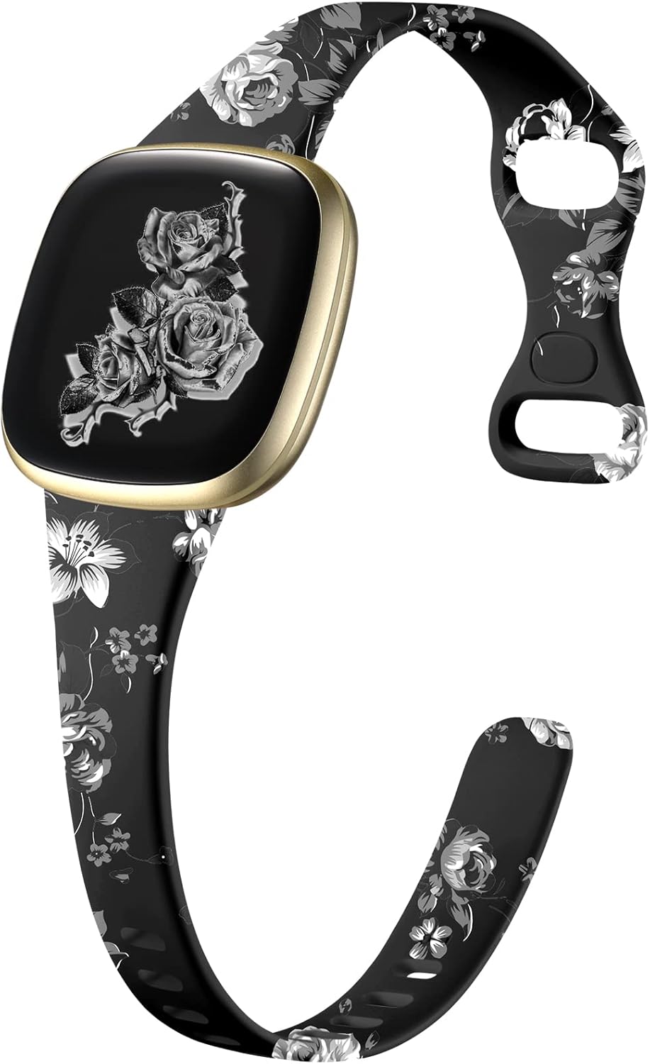 Getino Compatible con correas Fitbit SenseFitbit Versa 3Versa 4 bandas para mujeres y niñas, accesorios impresos florales de doble cara, correa