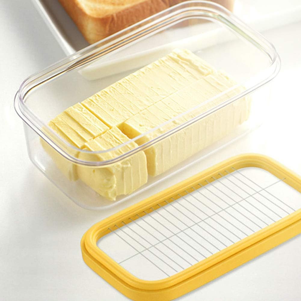LANTRO JS Mantequillera con tapa para encimera, mantequillera de granja para cocina, soporte para decoración de cocina, plato de mantequilla con