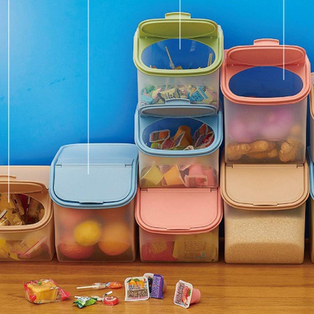 E – Juego de recipientes grandes de almacenamiento de alimentos con tapas, plástico sin BPA para cocina y despensa, organizador de plástico para