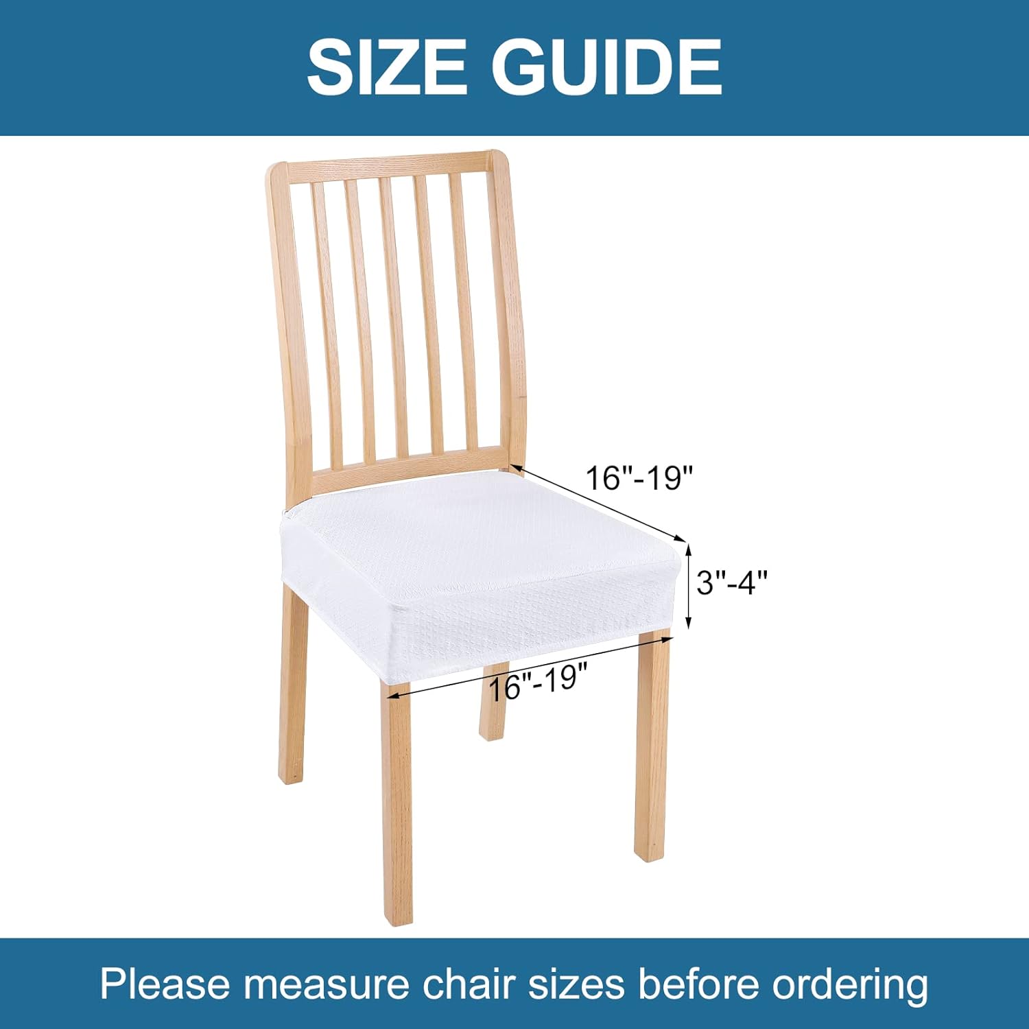 smiry Juego de 6 fundas de asiento impermeables para sillas de comedor, tela jacquard elástica, extraíble y lavable, fundas protectoras de asiento