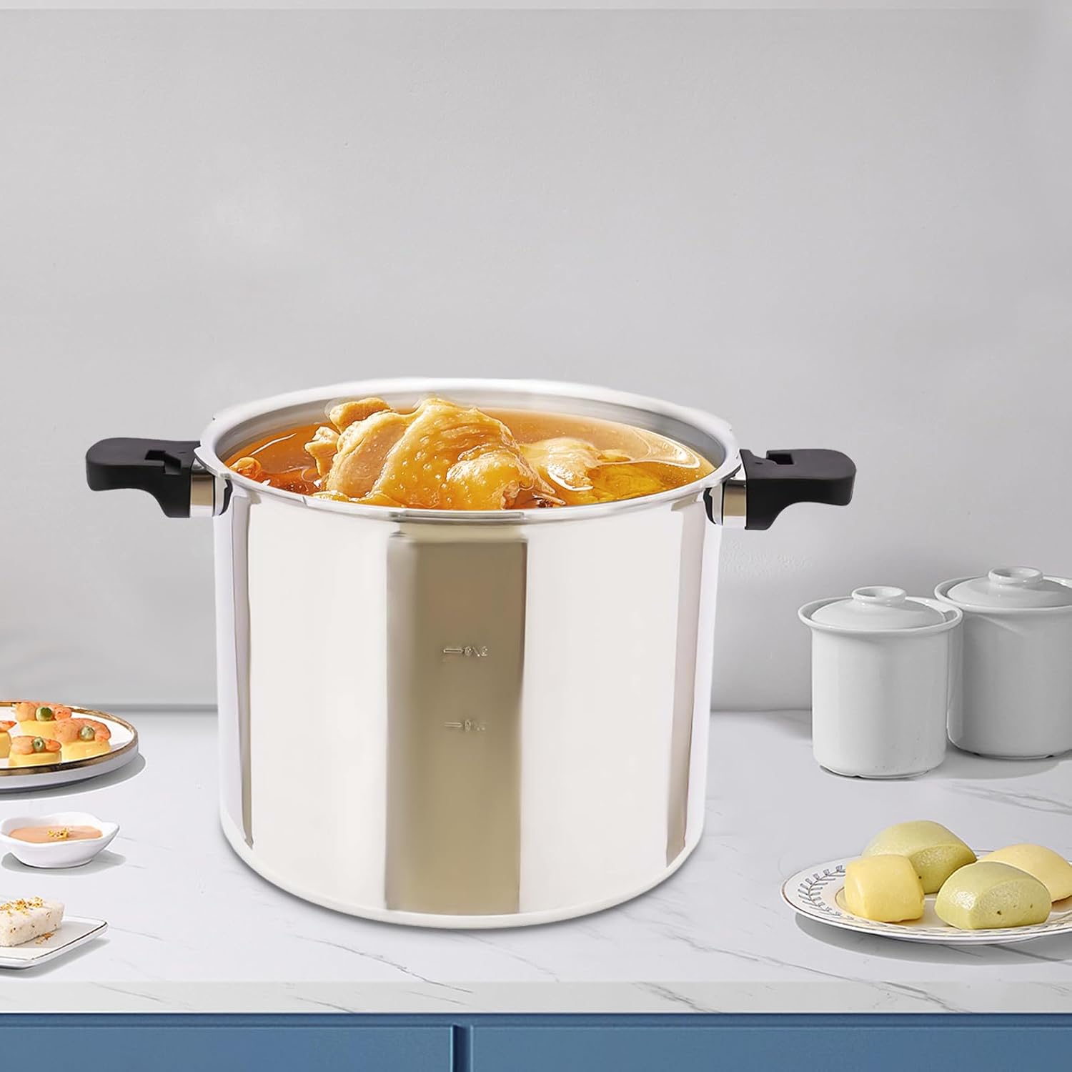 Mini olla a presión de 22L y 23 cuartos de galón de 90 Kpa, mini olla a presión de acero inoxidable 304, mini ollas a presión pequeñas, cerradura de
