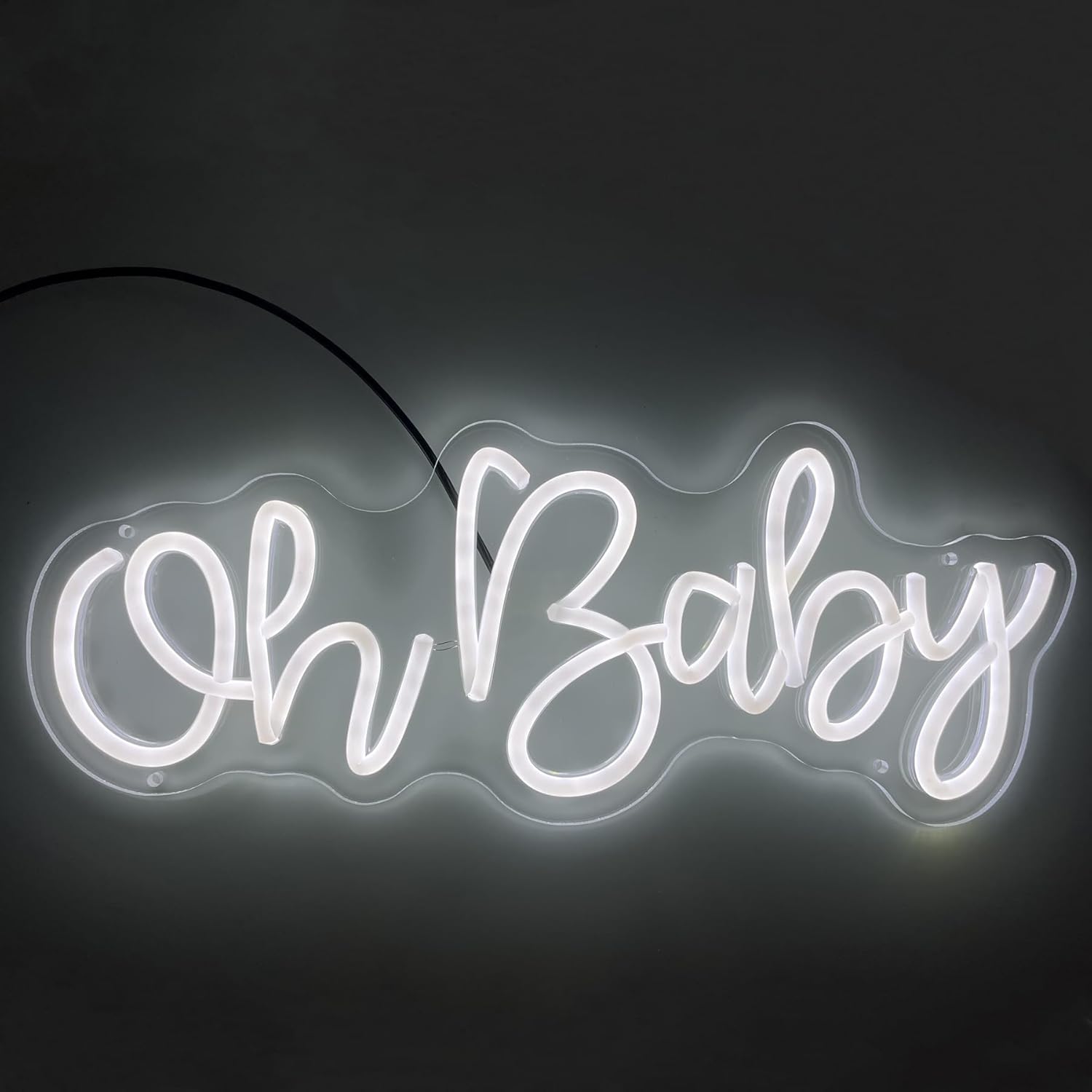 Letrero de neón con texto en inglés “Oh Baby” para decoración de pared, letrero LED de Oh Baby para dormitorio, pared de bebé, cuarto de bebé,