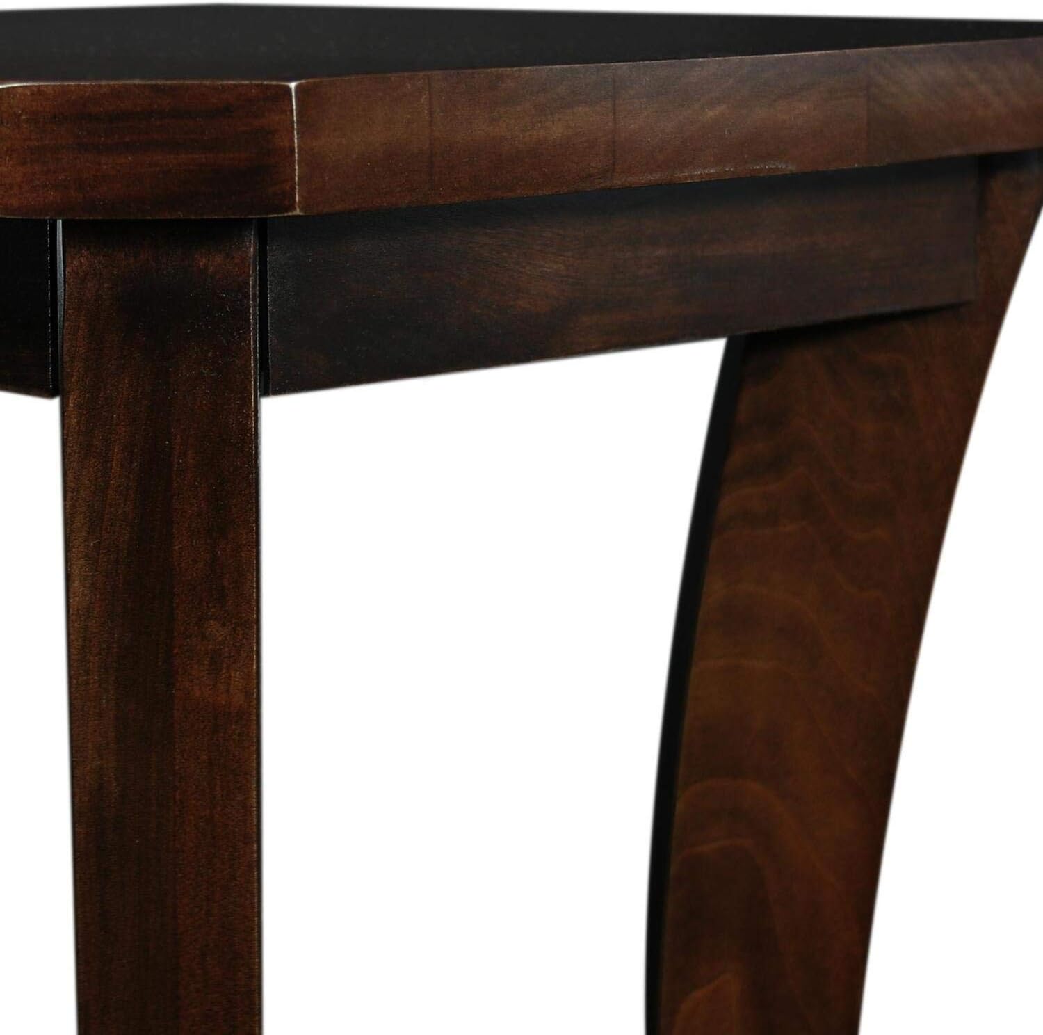 Boa Mesa auxiliar estrecha de madera maciza con estante, marrón cereza chocolate, perfecta para salas de estar, dormitorios y espacios pequeños –